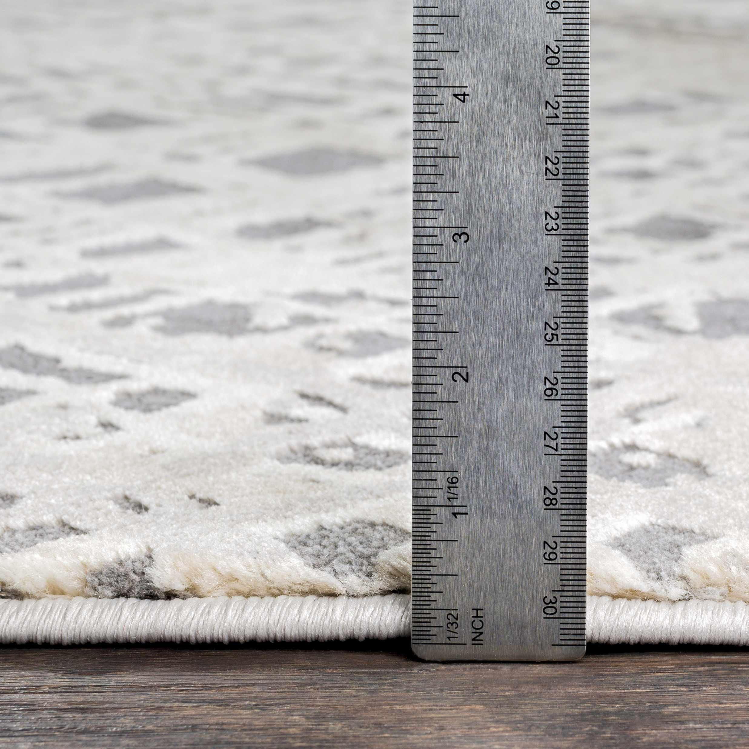 Modern Hauteloom Smock Area Rug for Living Room & Bedroom - Soft Gray & Beige 9' x 12'4