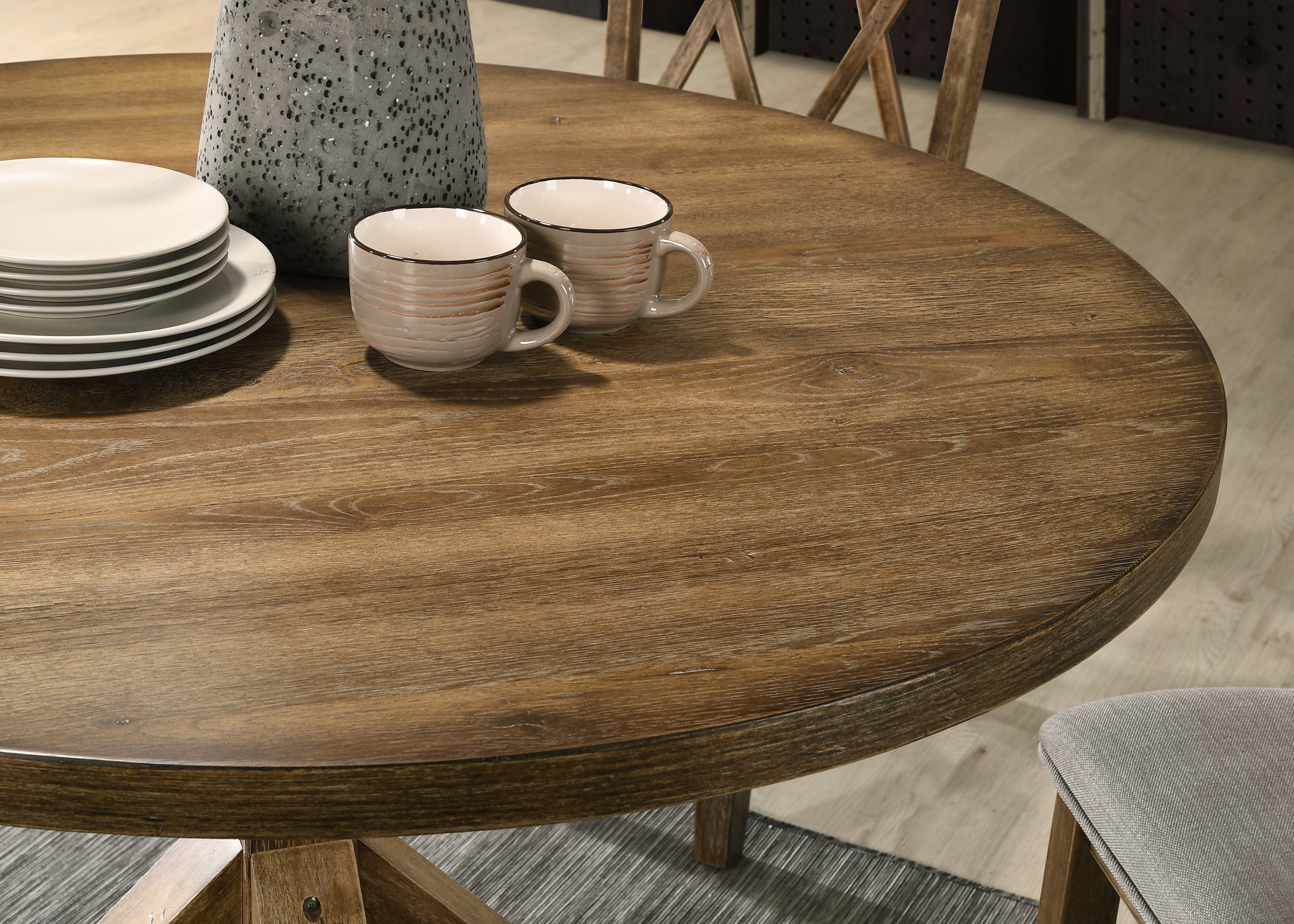 Roundhill Furniture Windvale 5-Piece Cross Buck Wood Dining Set - Perfect for Farmhouse Kitchens & Rustic Dining Rooms