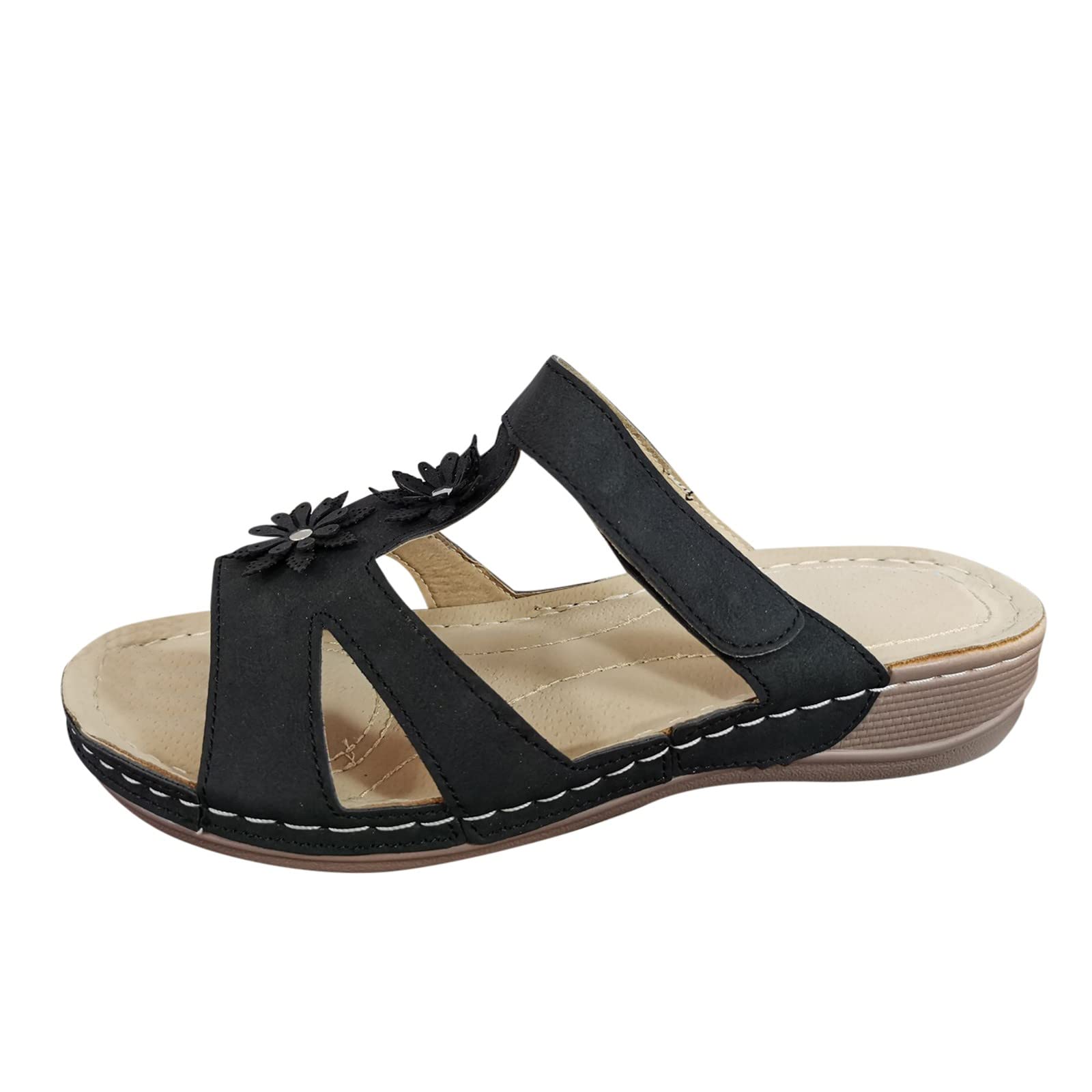 Women's Breathable Beach Sandals with Wedge Sole - Comfortable Casual Summer Shoes for Walking, Travel & Outdoor Activities