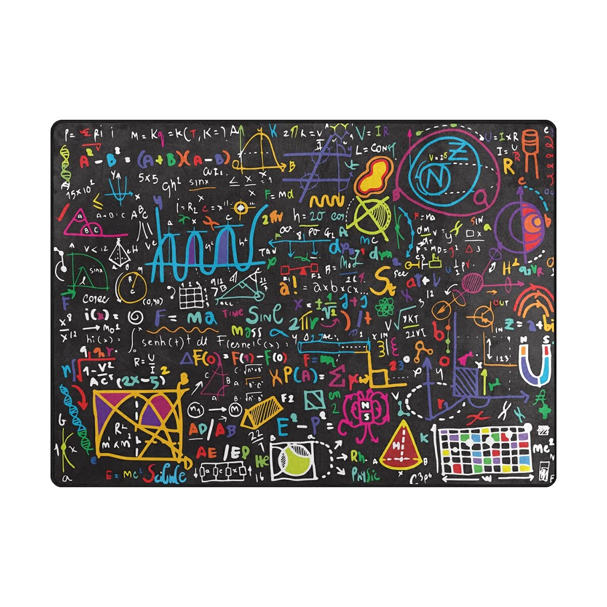 ALAZA Educational Math & Science Area Rug for Kids - 5'3