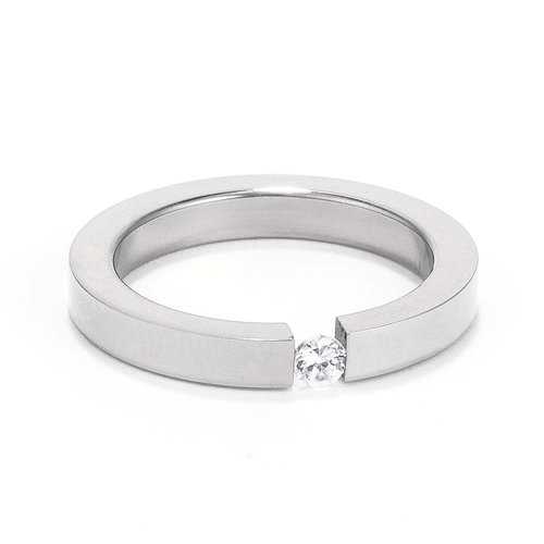 3MM Stainless Steel Floating Solitaire Ring for Women - Dainty Minimalist Wedding Band, Engagement Ring - Perfect for Everyday Wear, Anniversary Gift, Promise Ring