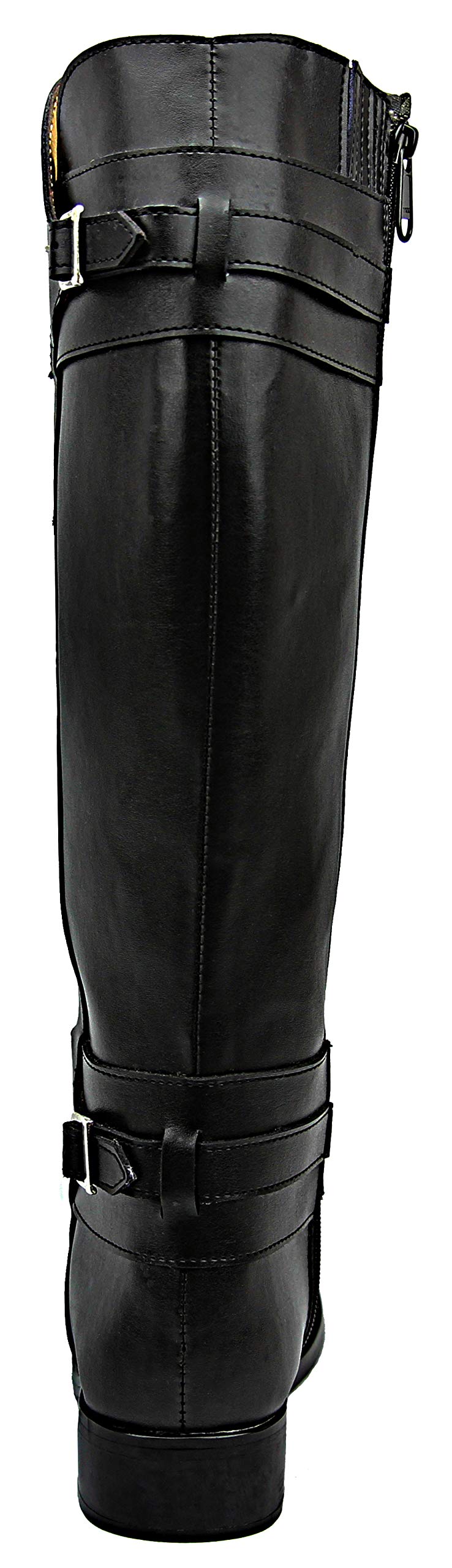 Stylish Women's Knee High Motorcycle Boots - Black Leather Riding Boots for Ladies | Perfect for Biking, Fashion & Outdoor Adventures