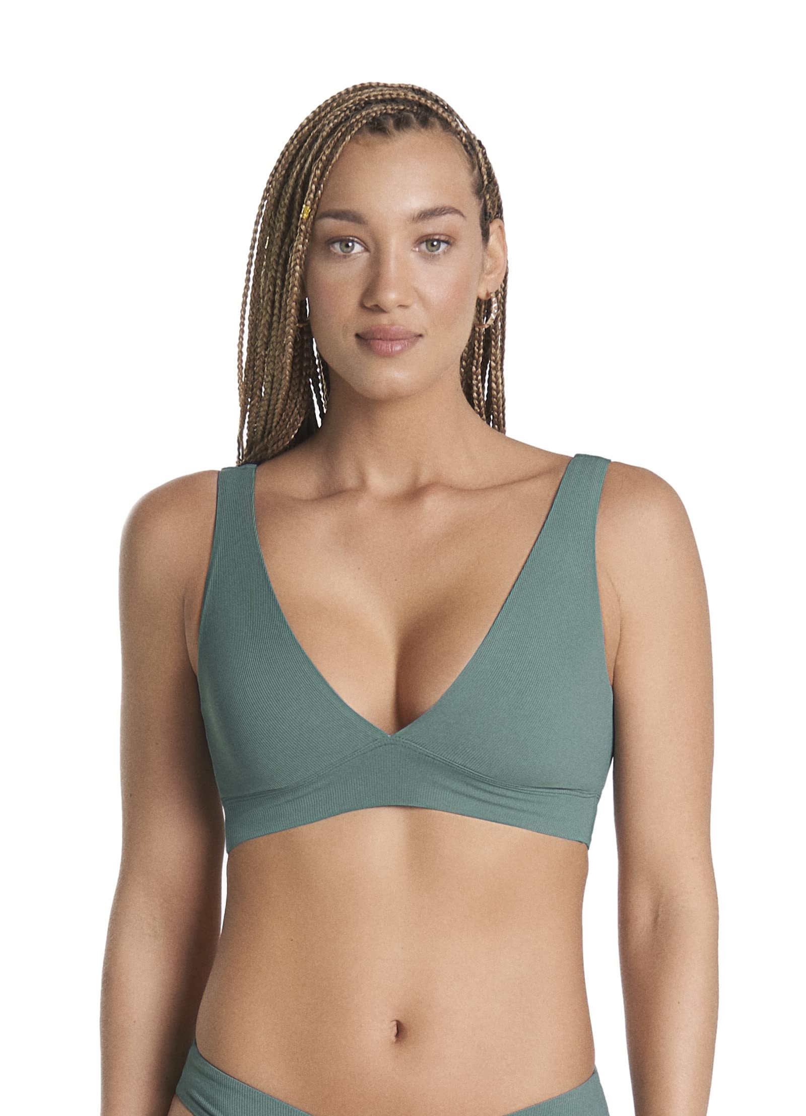 Maaji Women's Standard Long Line Triangle Bikini Top with Removable Soft Cups - Perfect for Swimming, Beach Vacations & Summer Fashion