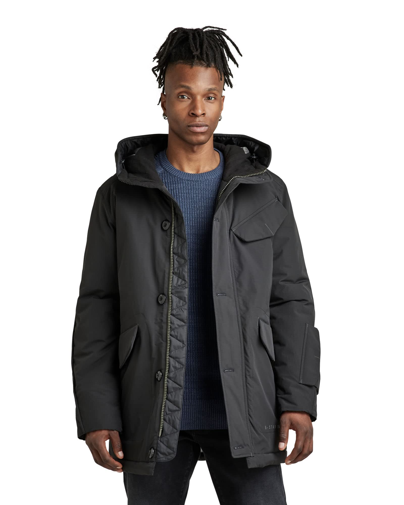 G-STAR RAW Men's Vodan Padded Hooded Parka Jacket - Waterproof Winter Coat for Outdoor Activities & Urban Style