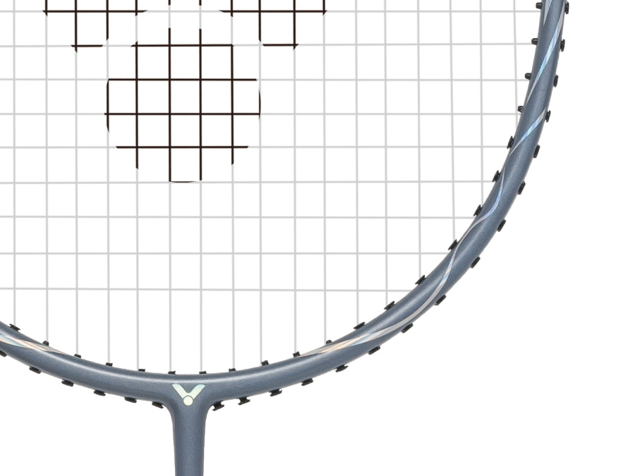 VICTOR AURASPEED 3200H Pre-Strung Badminton Racket - Lightweight Carbon Fiber Shuttlecock Racket for Professional & Recreational Play [Gainsboro/Grey] - Perfect for Tournaments & Backyard Games