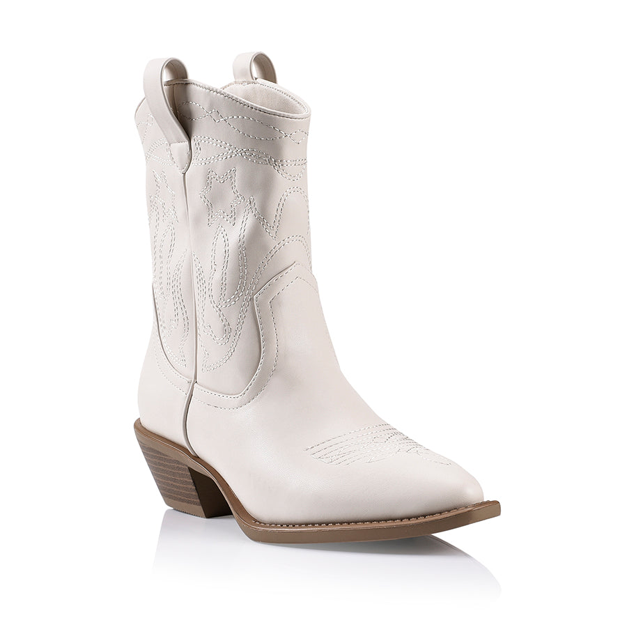Authentic Howdy Cowboy Boots - Premium Bone Smooth Leather Western Boots for Men & Women | Perfect for Rodeo, Country Dancing & Outdoor Adventures