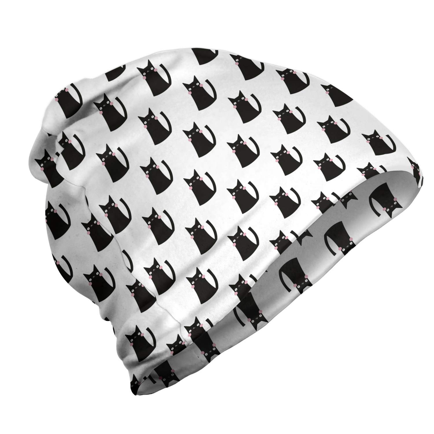 Ambesonne Unisex Beanie - Abstract Modern Monochrome Winter Hat for Men & Women - Warm Knit Skull Cap for Hiking, Camping & Outdoor Activities