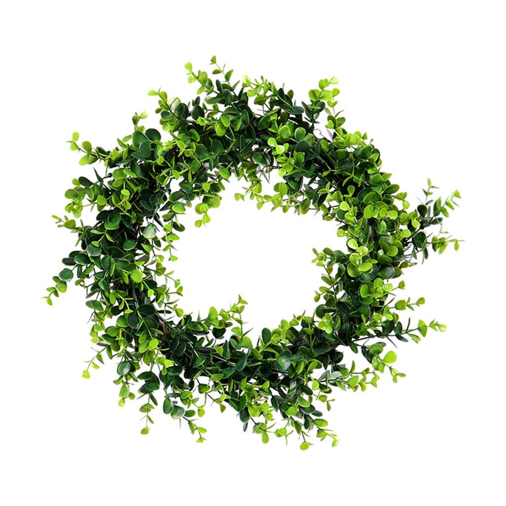 ZYMING Artificial Green Plant Wreath - Realistic Faux Greenery Garland for Home, Office, Farmhouse & Party Decor - Perfect for Door, Wall, Wedding, Christmas & Seasonal Decorations