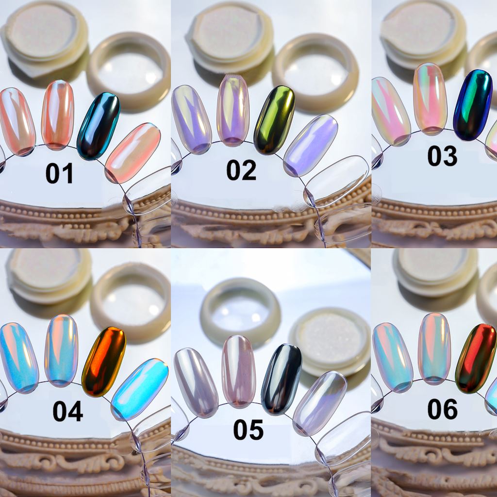 Pearl Aurora Chrome Pigment - Moonlight Series for Nail Art, Resin Crafts & DIY Projects - High-Quality Metallic Powder for Stunning Effects