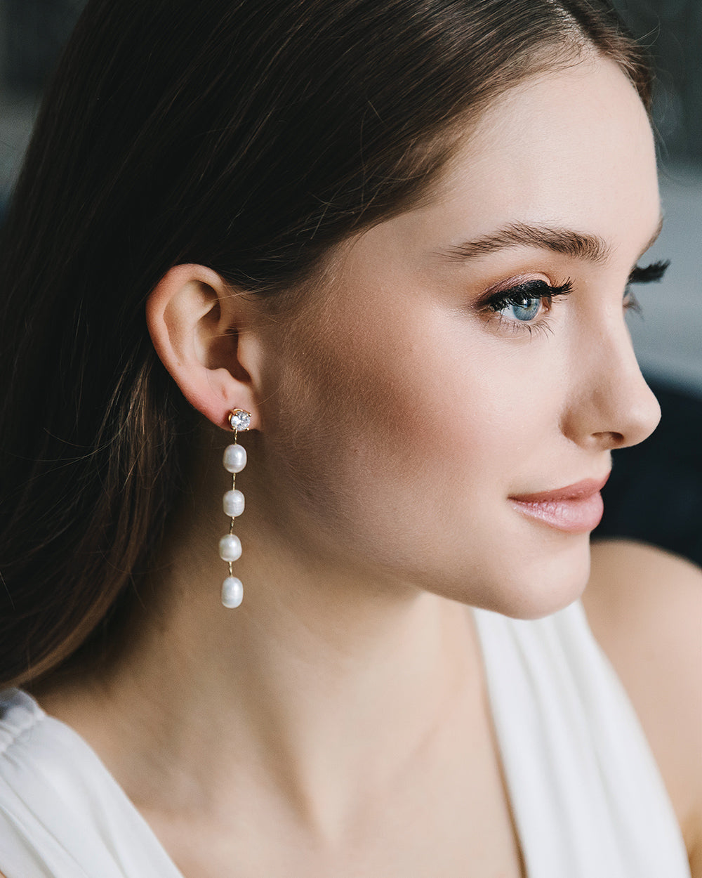 Elegant Tess Pearl Dangle Earrings for Women - Handmade Fashion Jewelry Gift for Brides, Party & Special Occasions