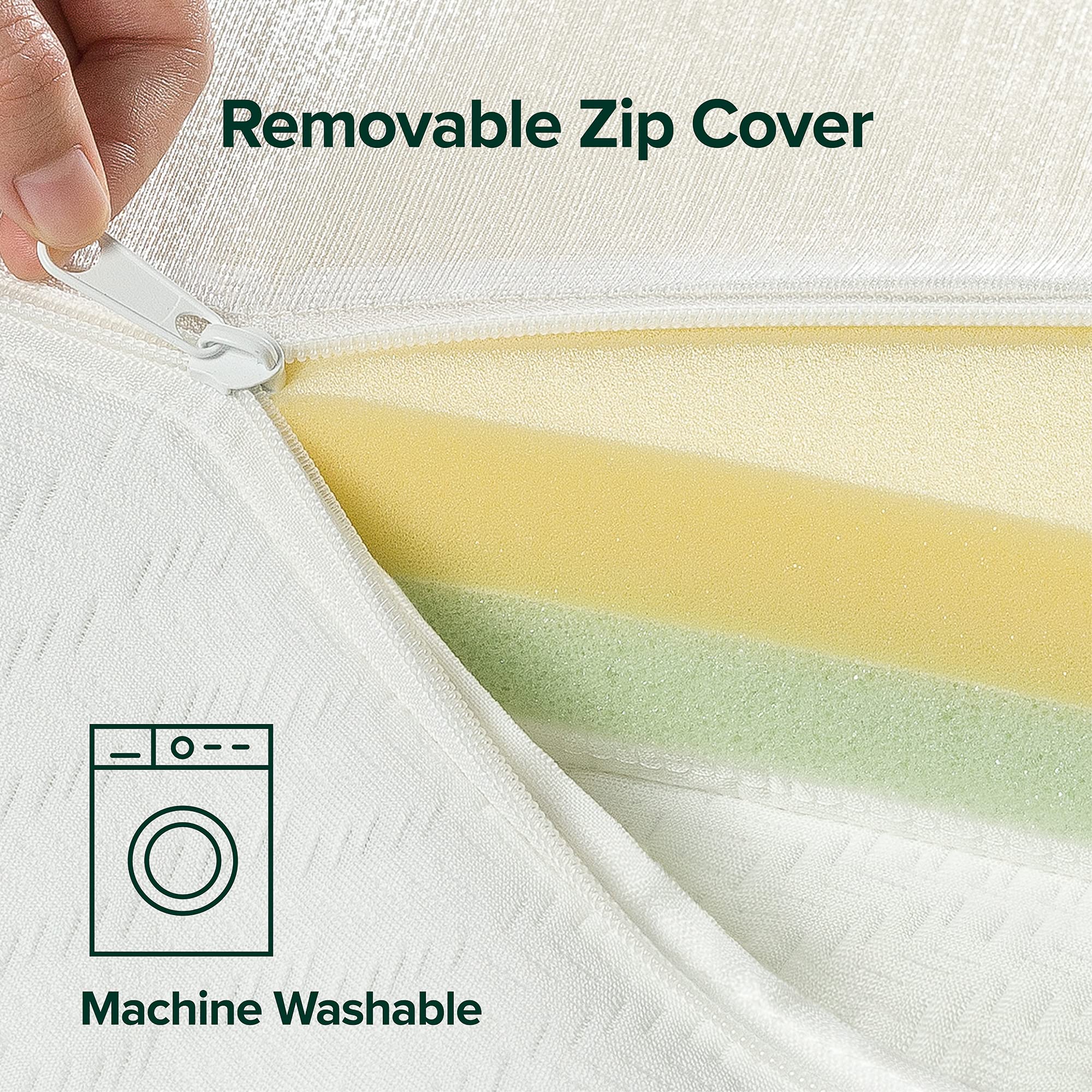 ZINUS 4 Inch Cooling Gel Memory Foam Mattress Topper - Twin Size, Quilted Plush Cover with Green Tea Infusion for Pressure Relief & Back Pain - Perfect for Guest Beds, Dorm Rooms & Home Comfort Upgrade