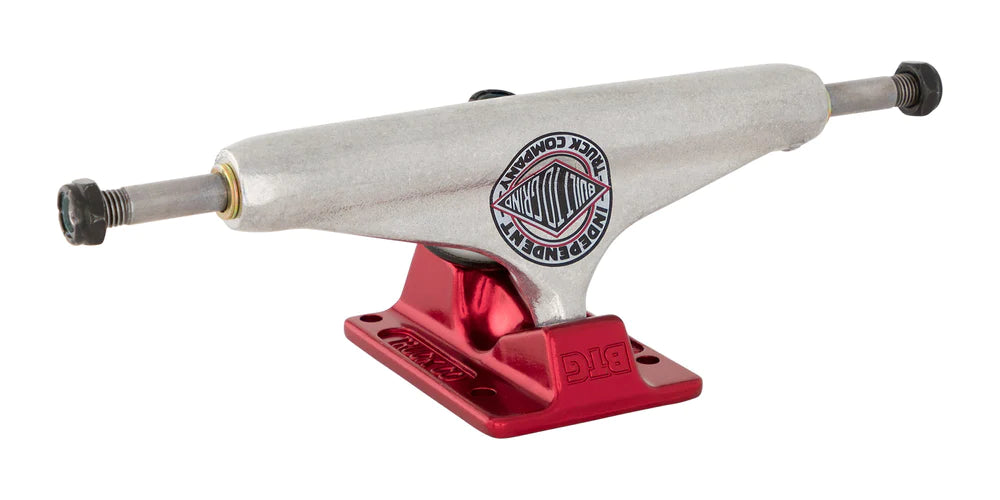 Stage 11 Forged Hollow BTG Summit Silver Anodized Red Independent Skateboard Trucks - Premium Skateboard Parts for Street & Park Riding