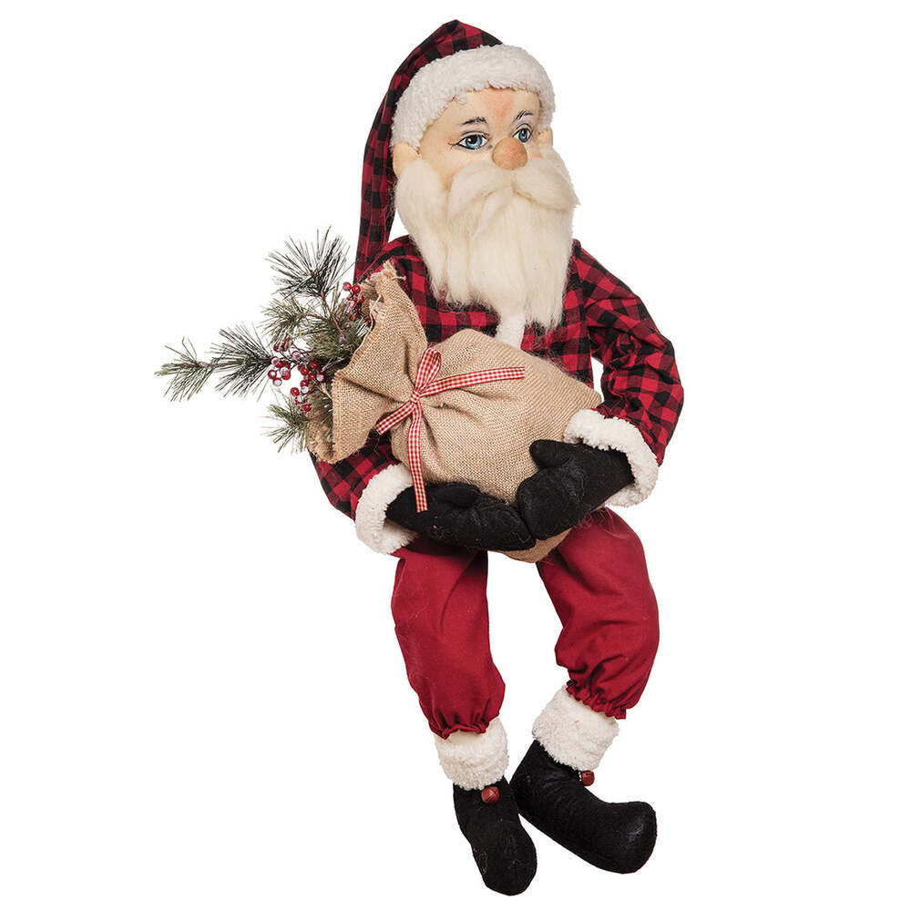 Joe Spencer Berkeley Santa Gathered Traditions Art Doll - Handcrafted Christmas Collectible for Holiday Decor & Gift Giving