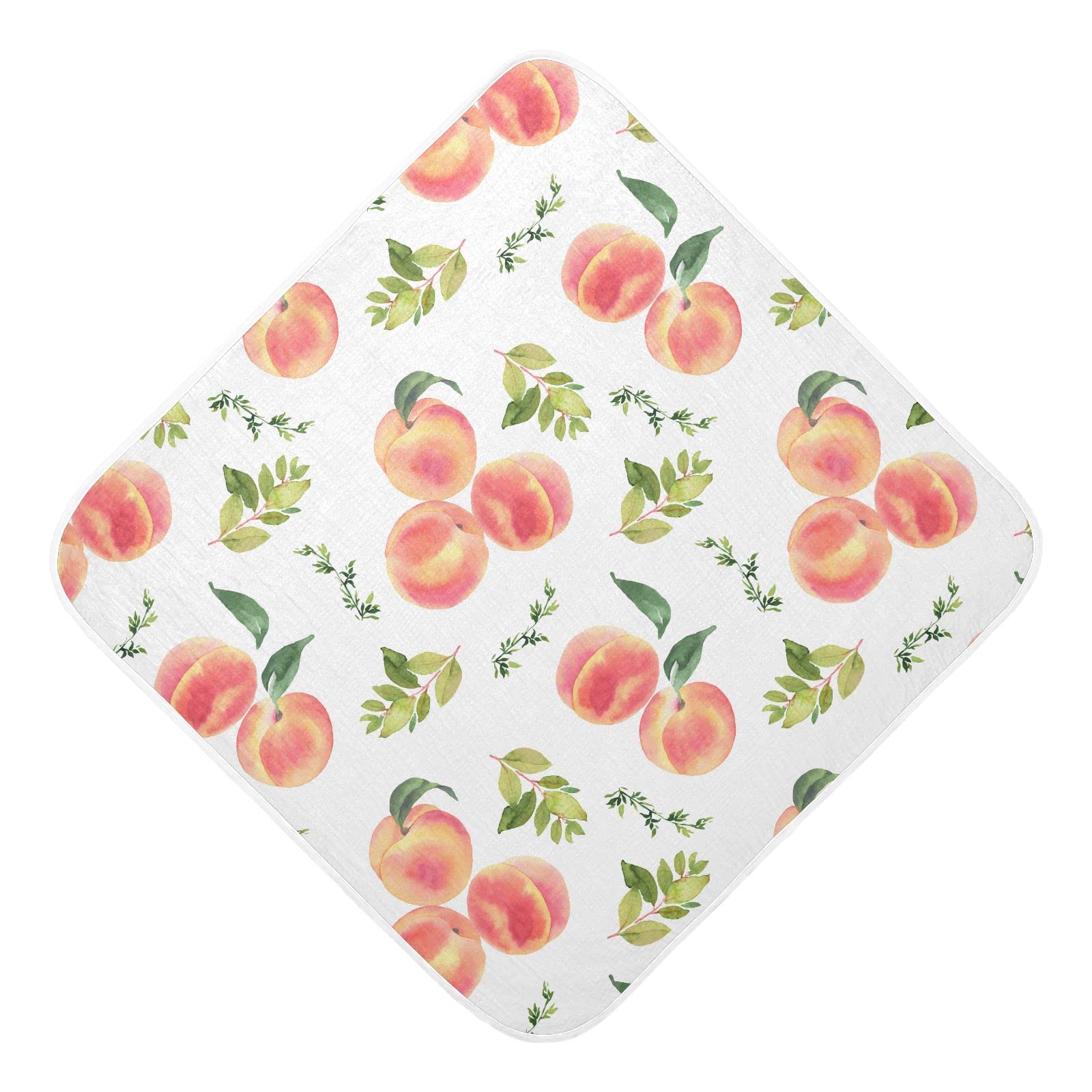 Soft 100% Cotton Peach Fruit Hooded Baby Towels - 30