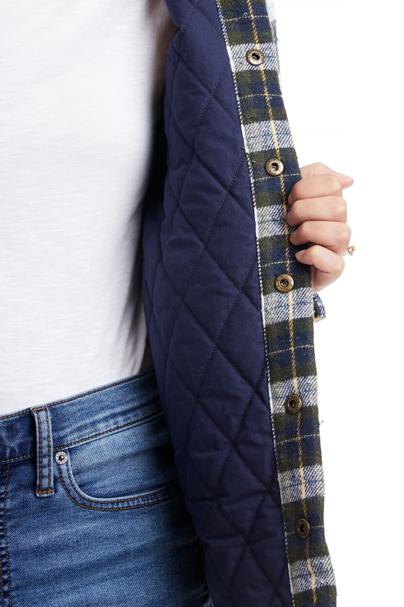 Women's Flannel Shacket - Nantucket Windowpane Plaid Overshirt for Fall & Winter | Cozy Layering Piece for Outdoor Adventures, Casual Wear & Work from Home