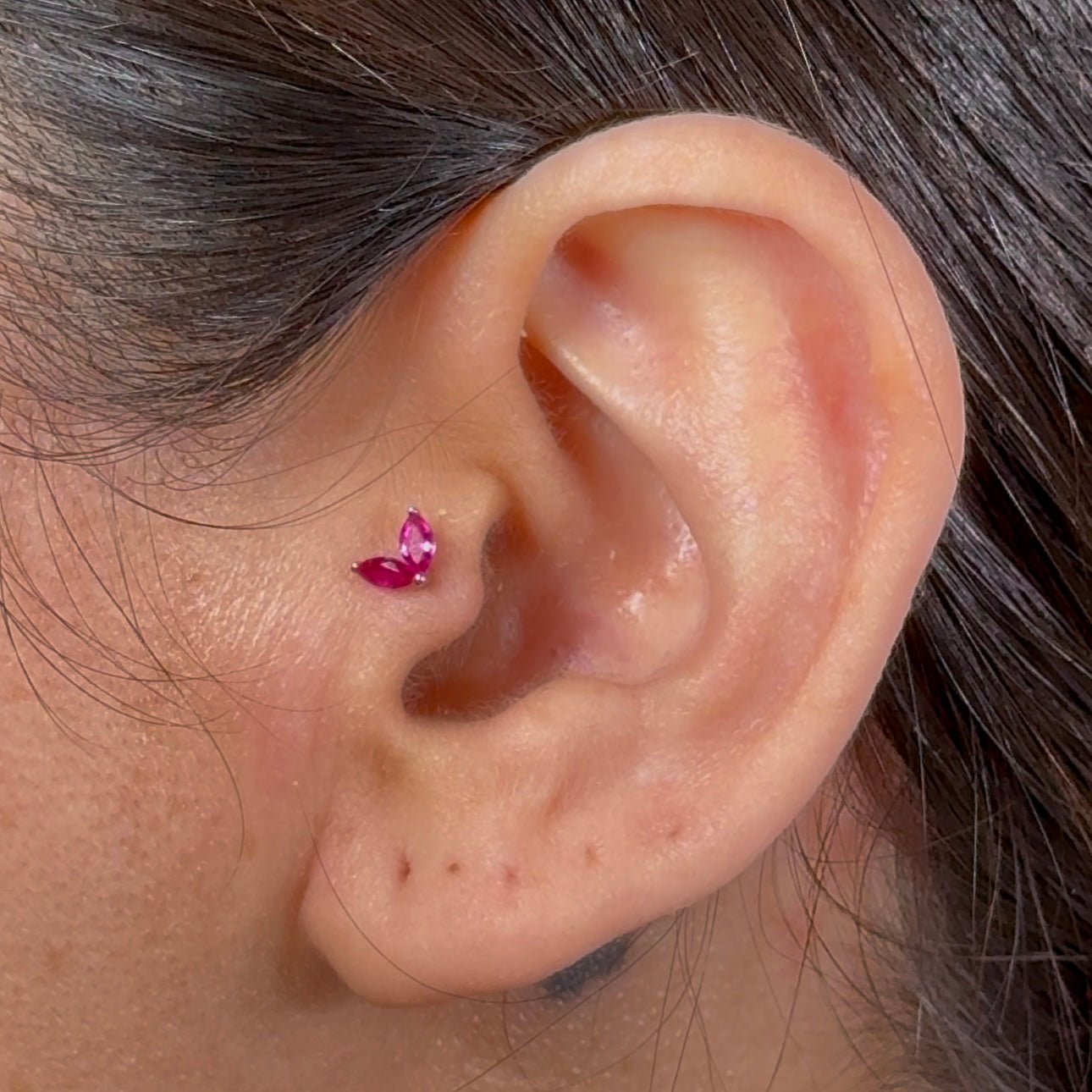 14K Solid Yellow Gold Ruby Double Marquise Flat Back Stud Earrings for Women - Perfect for Weddings, Parties & Everyday Elegance
