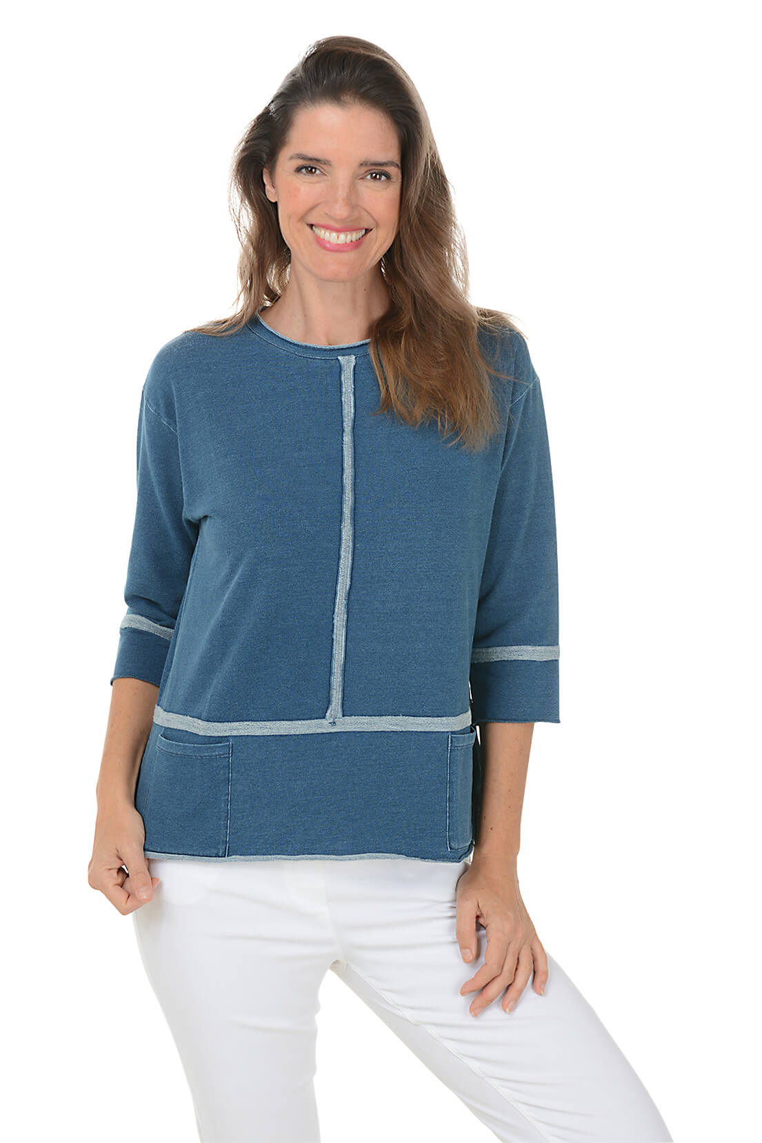 Women's Front Seamed French Terry Top - Soft & Comfortable Casual Shirt for Everyday Wear | Perfect for Workouts, Lounging & Running Errands