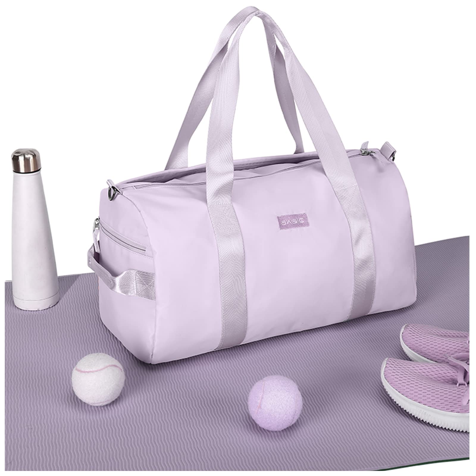 Women's Gym Bag with Wet Pocket & Shoe Compartment - Fashionable Duffle Bag for Workout, Travel & Swimming - Sporty Weekender Bag for Women & Men in Purple - Perfect for Gym, Yoga, Beach & Weekend Getaways