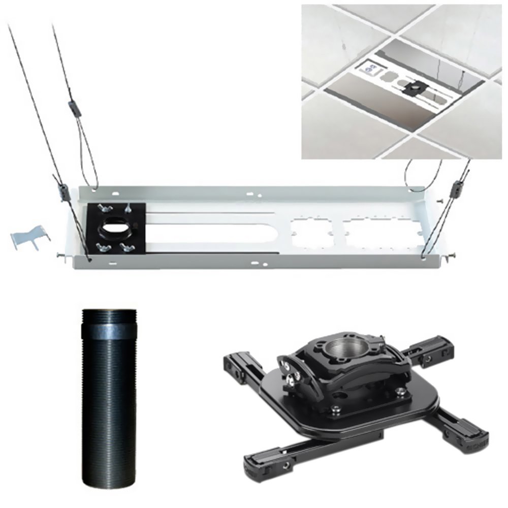 Chief Projector Ceiling Mount - Universal Adjustable Projector Bracket for Home Theater & Office - Black (KITEZ006) - Perfect for Conference Rooms, Classrooms & Home Cinemas