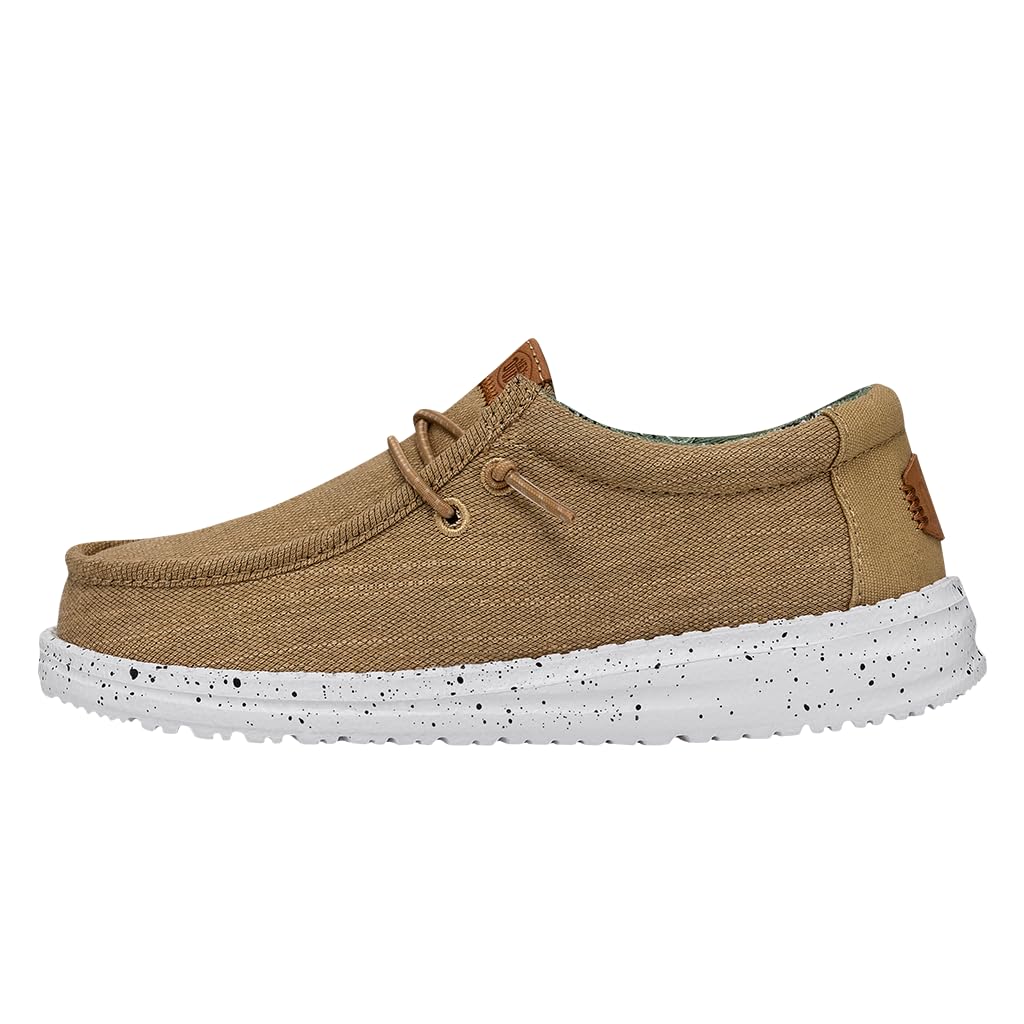 Hey Dude Wally Linen Shoes for Boys - Lightweight & Breathable Casual Sneakers - Perfect for School, Play & Everyday Wear
