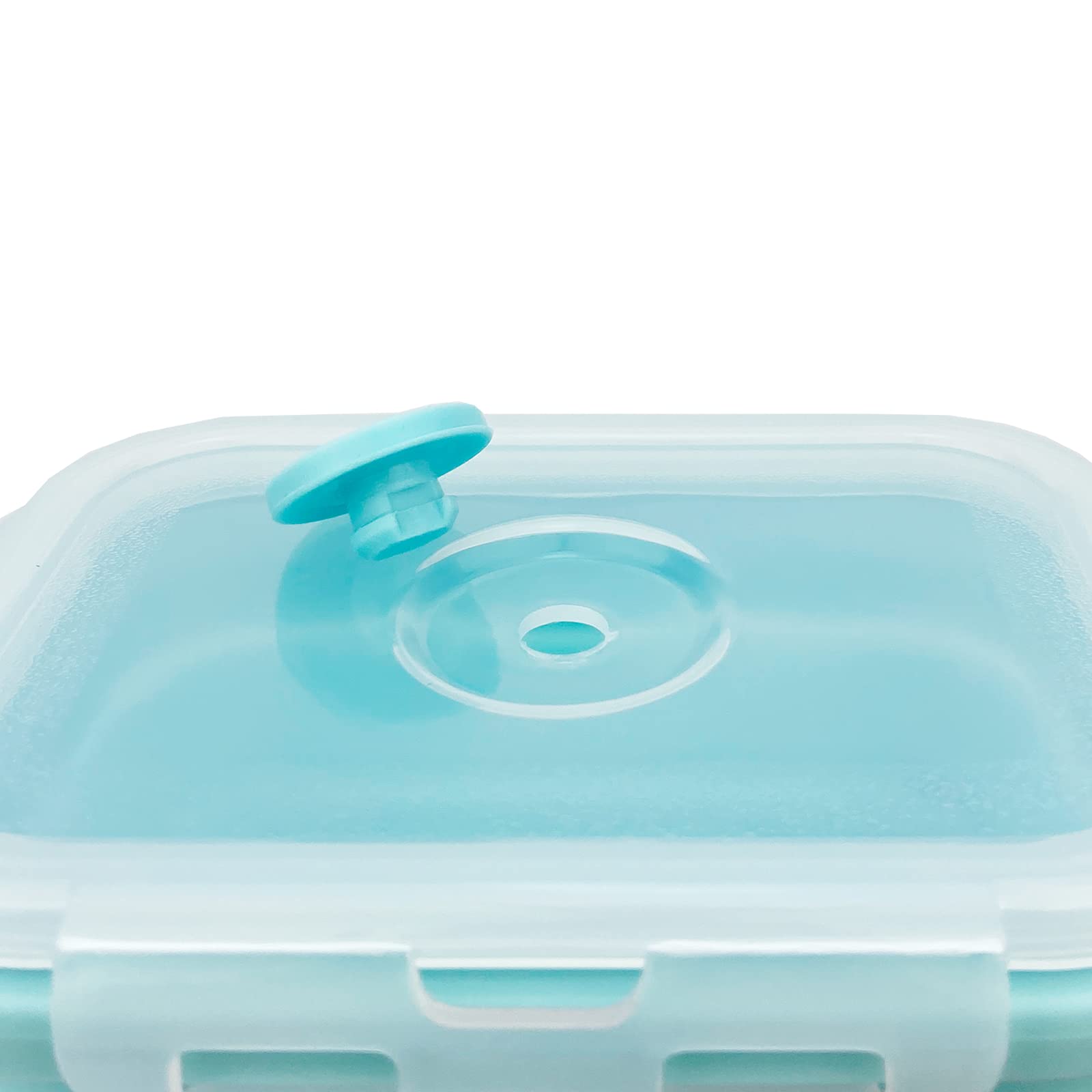 CCyanzi 3-Piece Collapsible Food Storage Containers with Lids - BPA-Free Silicone Lunch Box Set | Microwave, Freezer & Dishwasher Safe | Space Saving for Kitchen, Office, Camping & Travel (Blue)