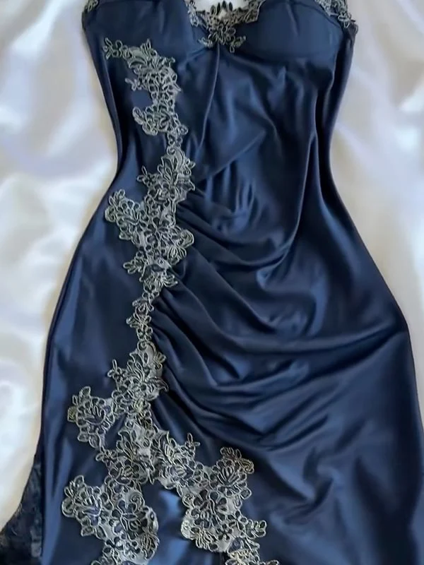 Elegant Navy Blue Mermaid Prom Dress with Lace Detailing - J4866 | Perfect for Homecoming, Formal Dances & Special Occasions