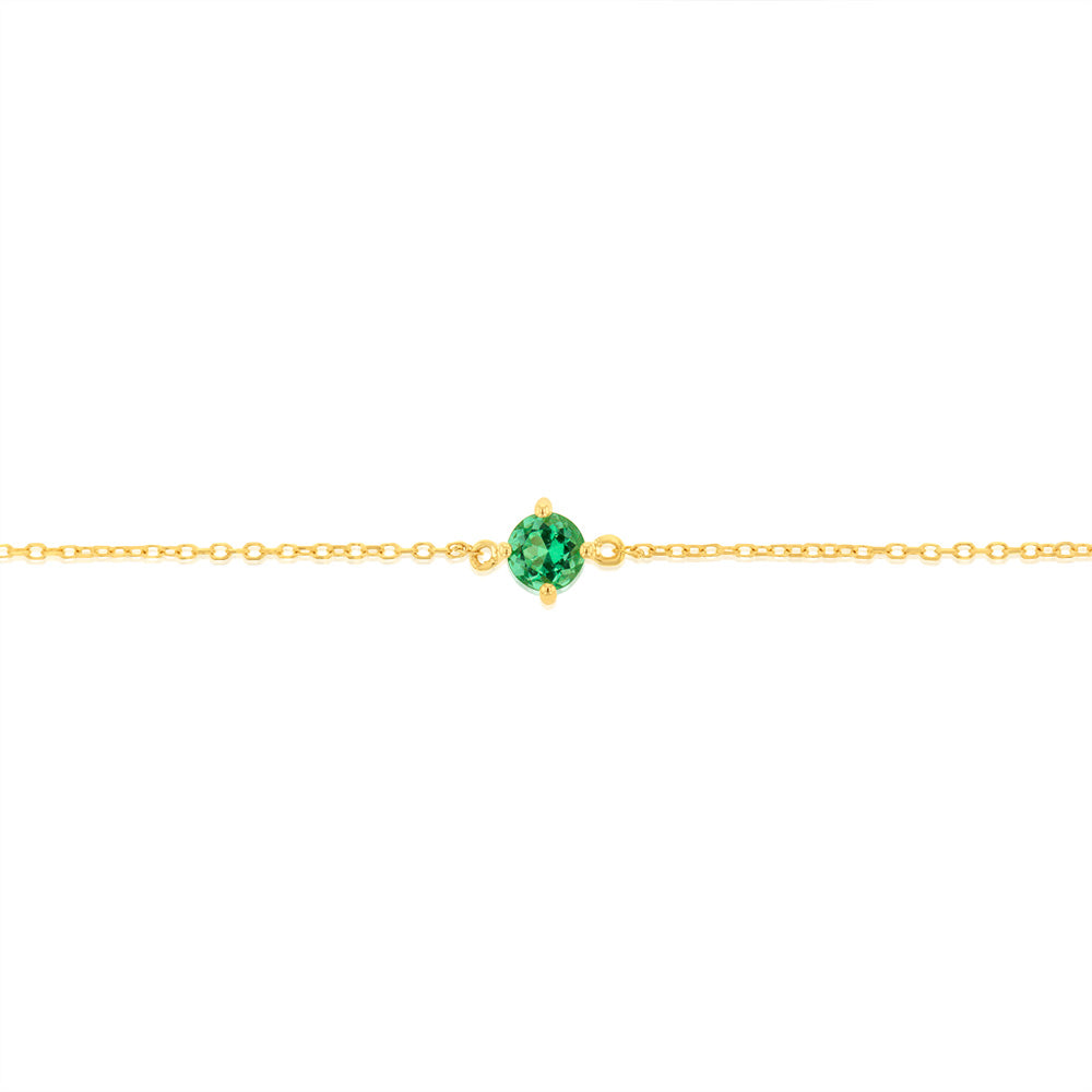0.24 Carat Lab-Created Emerald Adjustable Bracelet - 17cm 9ct Yellow Gold for Women - Perfect for Gifts, Weddings & Special Occasions