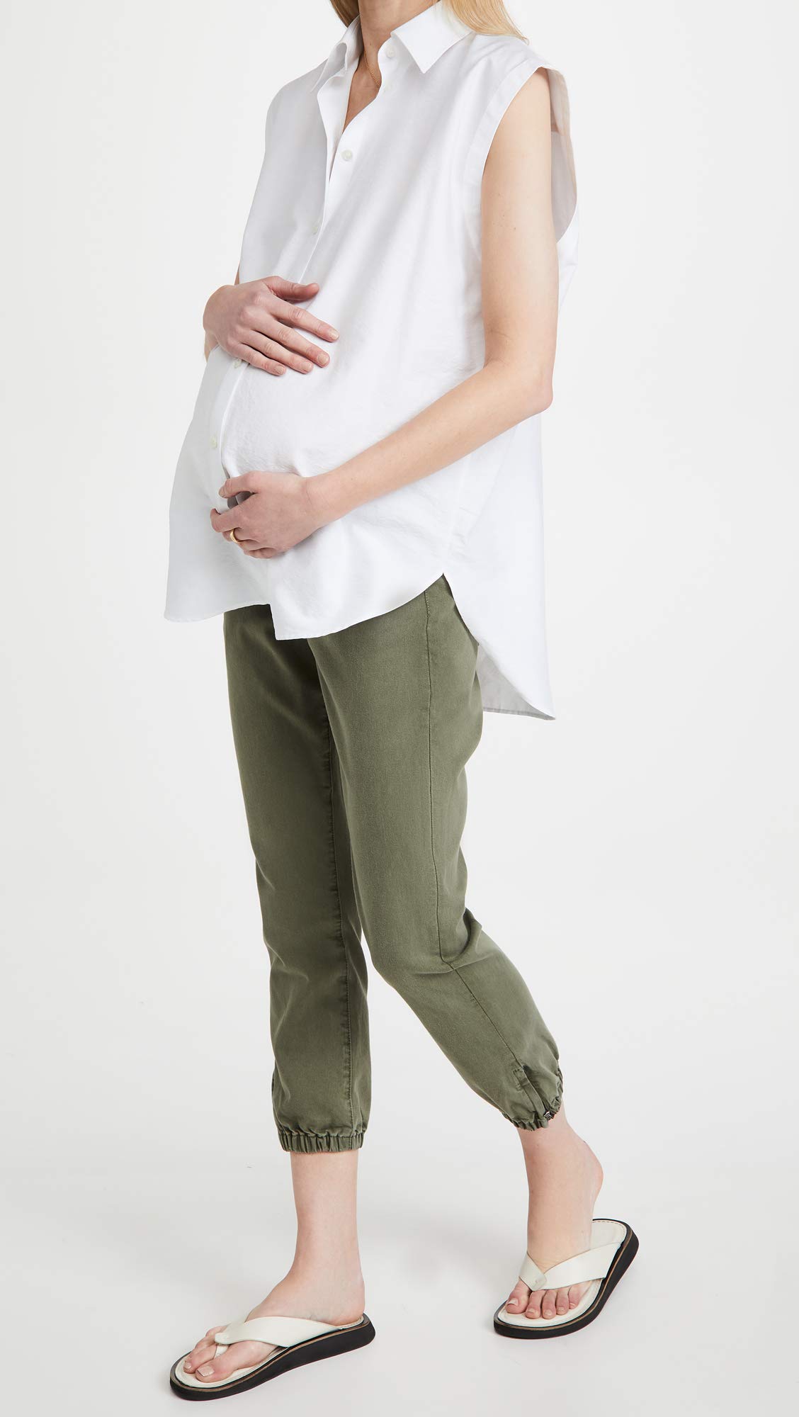 PAIGE Women's Mayslie Maternity Joggers - Stretchy Pregnancy Pants with Pockets for Comfortable Workout & Lounge Wear