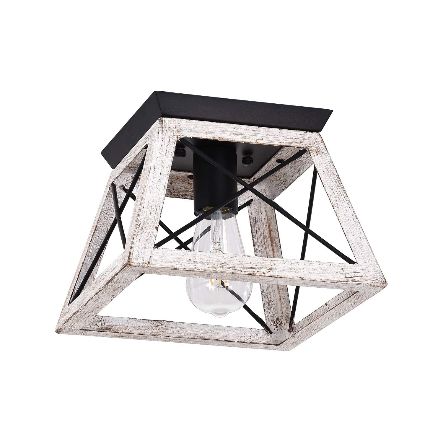 Luupyia Farmhouse Ceiling Light Fixture & Pendant Light - Vintage Rustic Industrial Style for Kitchen, Dining Room, Bedroom, Living Room, Porch - Easy to Install, Dimmable, Energy Efficient Lighting Solution