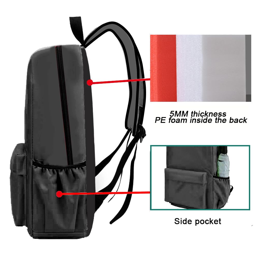 Stylish Waterproof Backpack for Women & Men - Lightweight Laptop Backpack for College, High School, Travel & Daily Use - Durable Unisex Bookbag for Work, Commuting & Outdoor Activities - Black