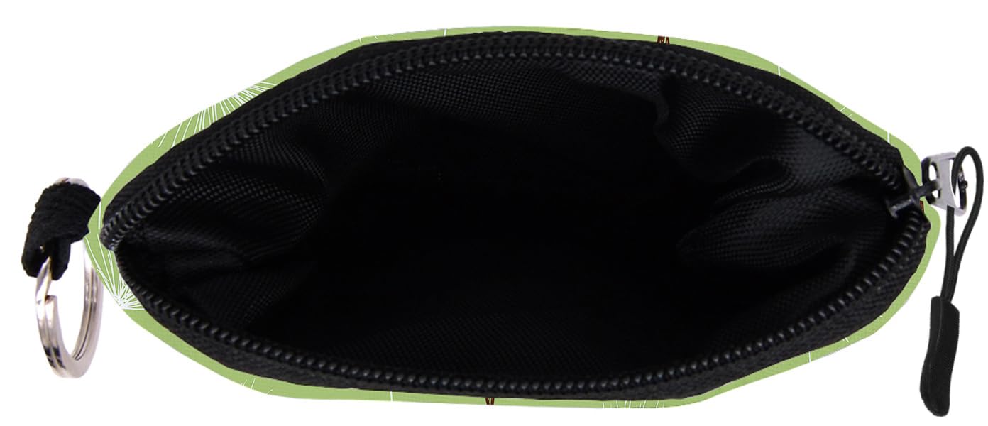 FAVORTALK Green Canvas Coin Pouch - Small Cute Zip Purse for Coins, Credit Cards, ID, Keys, Headphones & Lipstick | Compact Mini Wallet for Women & Men | Perfect for Travel, Shopping & Everyday Use (Model 3290)