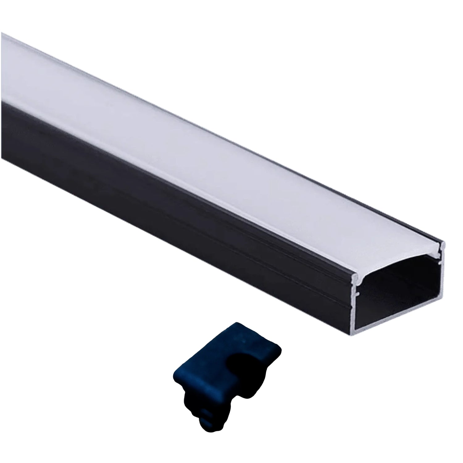 8 ft Aluminum LED Strip Light Channel Cover - AP46M Rectangular Rail with End Caps (10 Pack) - Perfect for Home, Office, and Commercial Lighting Projects