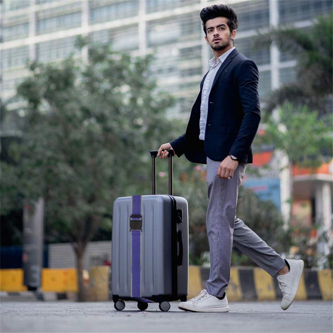 IME Adjustable Luggage Straps for Suitcases - Heavy Duty Travel Bag Straps with Secure Buckle Closure - Perfect for Airplane Checked Bags & Carry-Ons