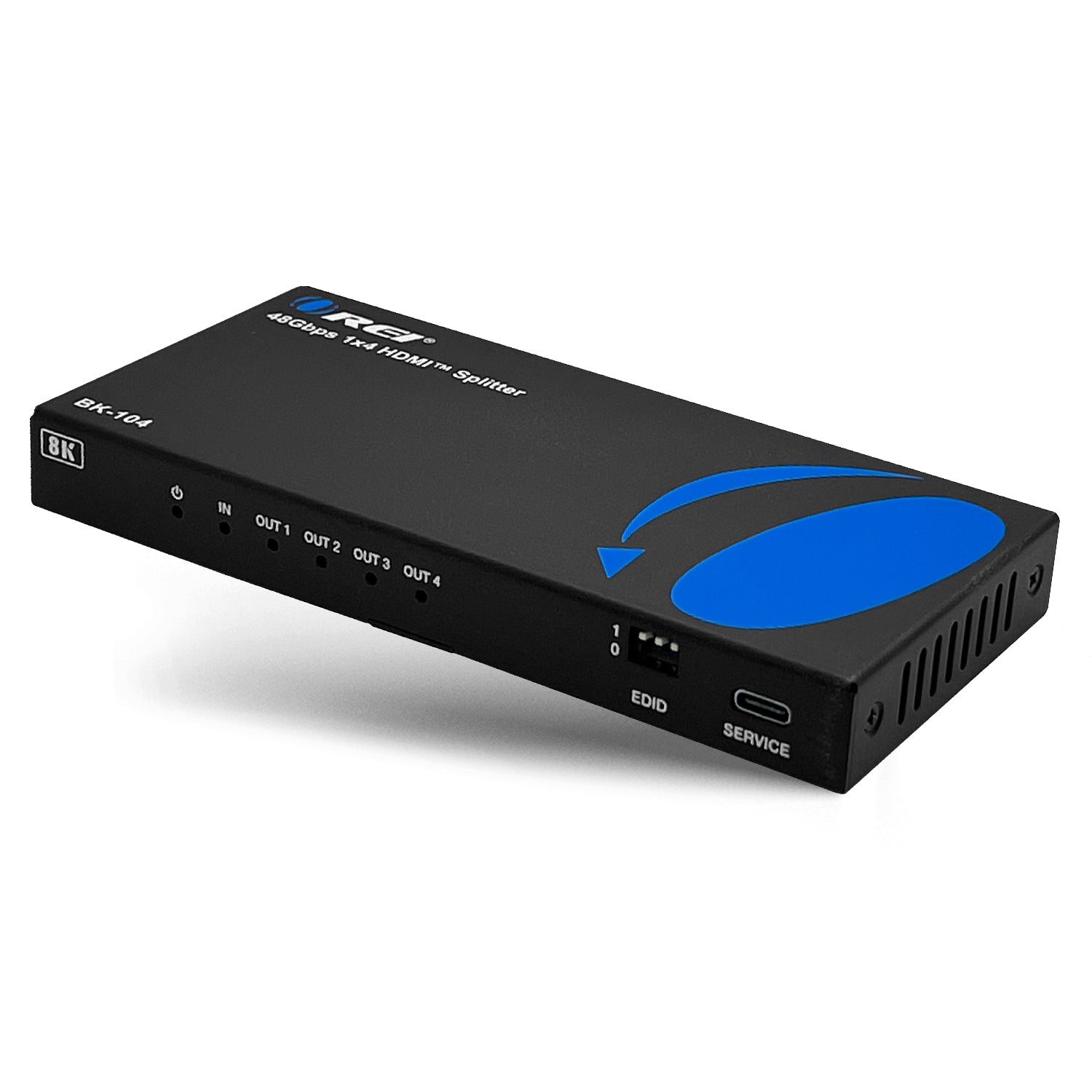 1x4 HDMI Splitter with Audio Output - 1 Input 4 Output UltraHD 8K EDID (BK 104) for Home Theater, Gaming, and Multi-Screen Presentations