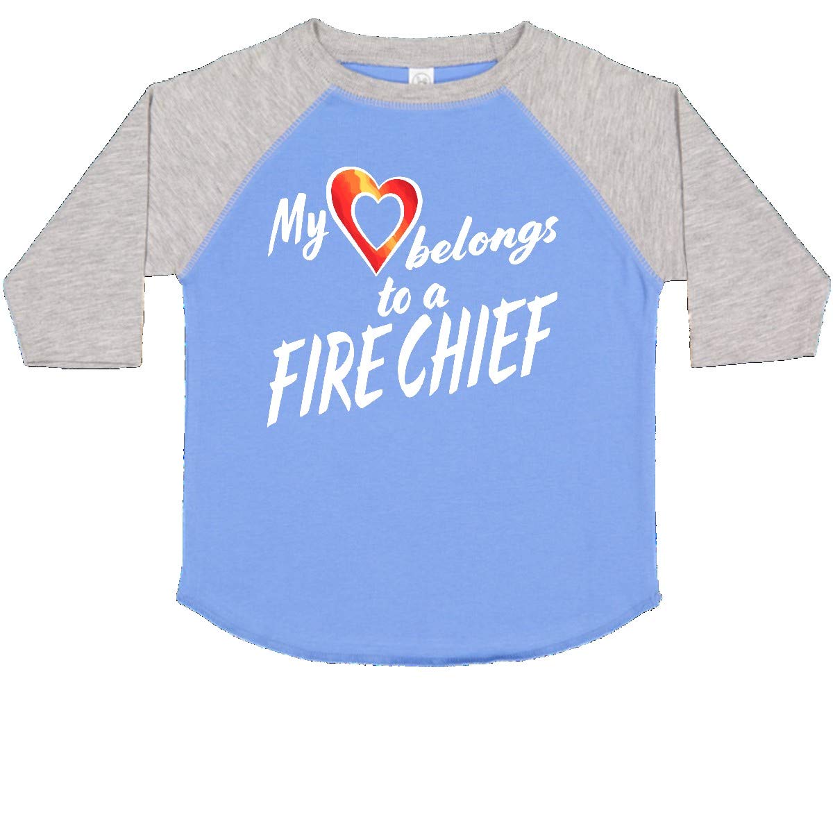 inktastic My Heart Belongs to a Fire Chief Toddler T-Shirt - Red Heart Design for Kids, Birthday Gifts & Firefighter Apparel