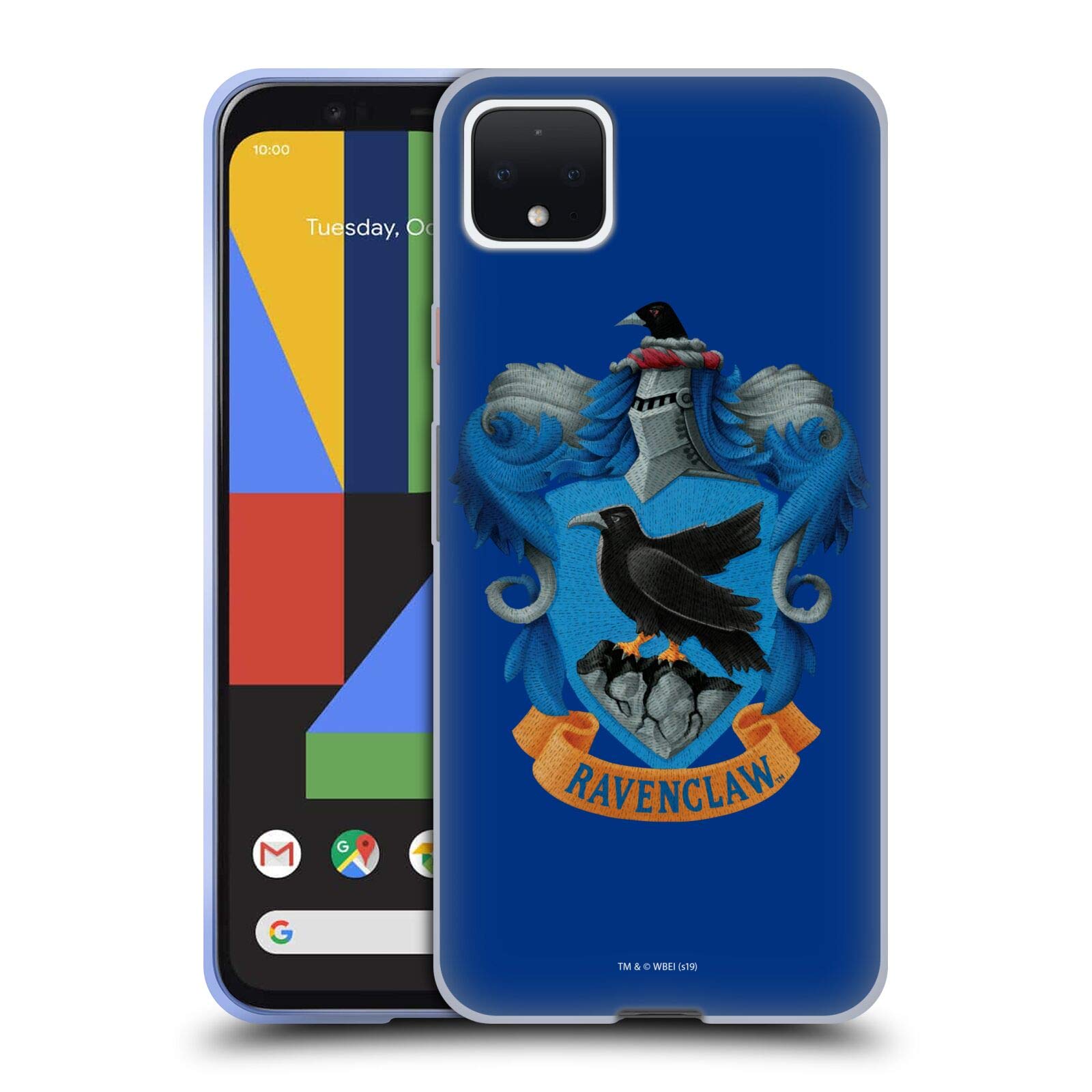 Harry Potter Ravenclaw Crest Chamber of Secrets Soft Gel Case for Google Pixel 4 XL - Officially Licensed by Head Case Designs, Perfect for Fans and Daily Use