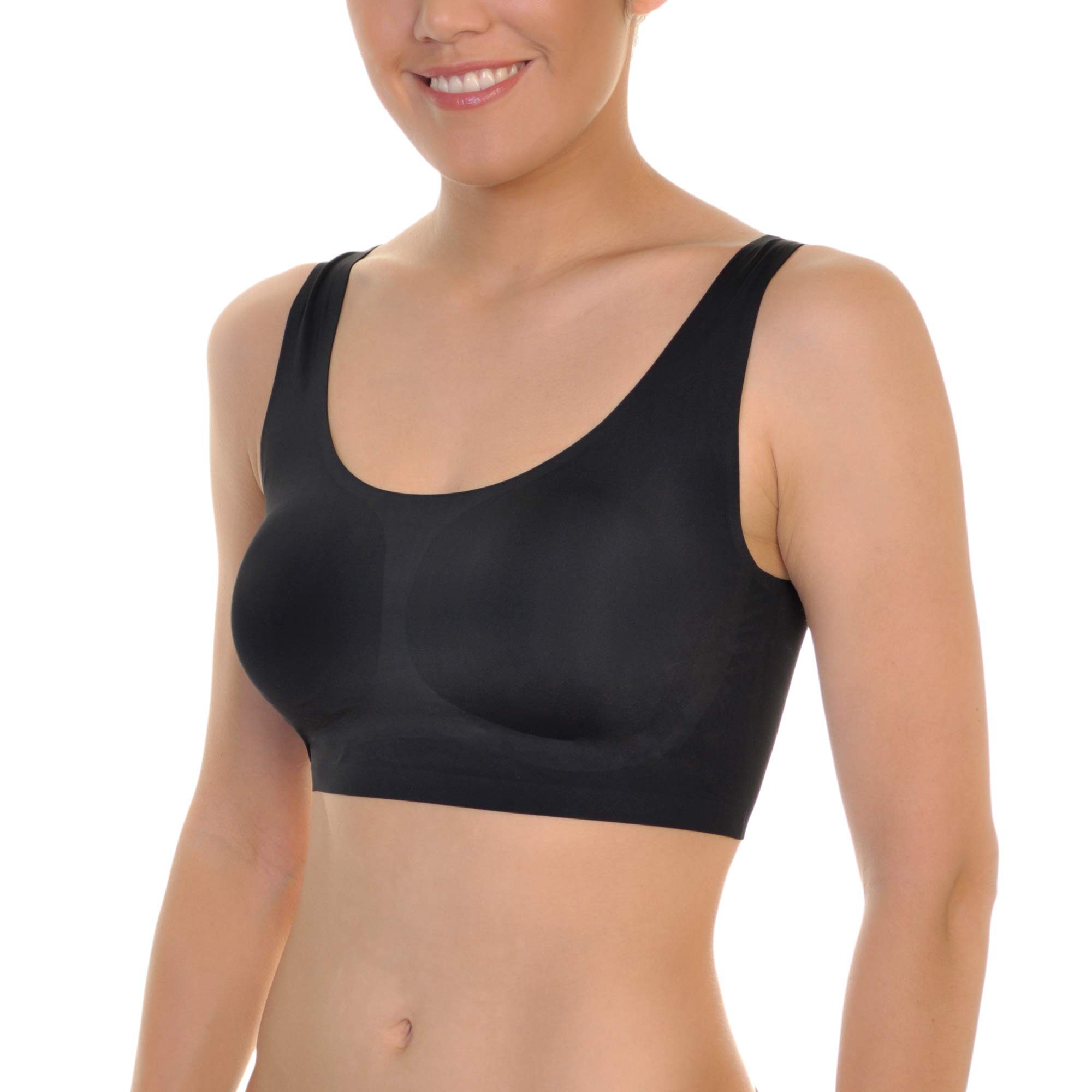 Wire-Free Microfiber Laser Cut Bralette 6-Pack - Comfortable Seamless Underwear for Women, Yoga, Sleeping & Lounge Wear - Angelina Brand