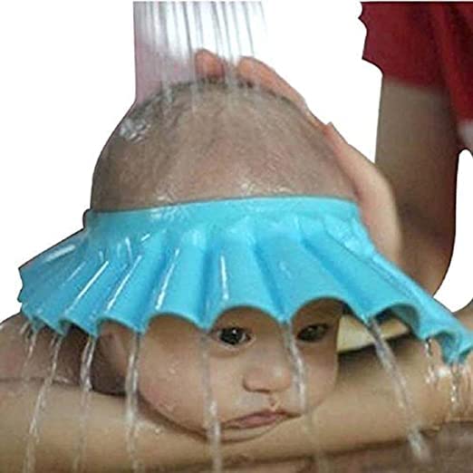 Purvaa Collection Adjustable Baby Shower Cap - Soft & Safe Hair Wash Protector for Infants & Toddlers - Eye & Ear Protection - Multi Color - Perfect for Bath Time & Sensitive Skin Care
