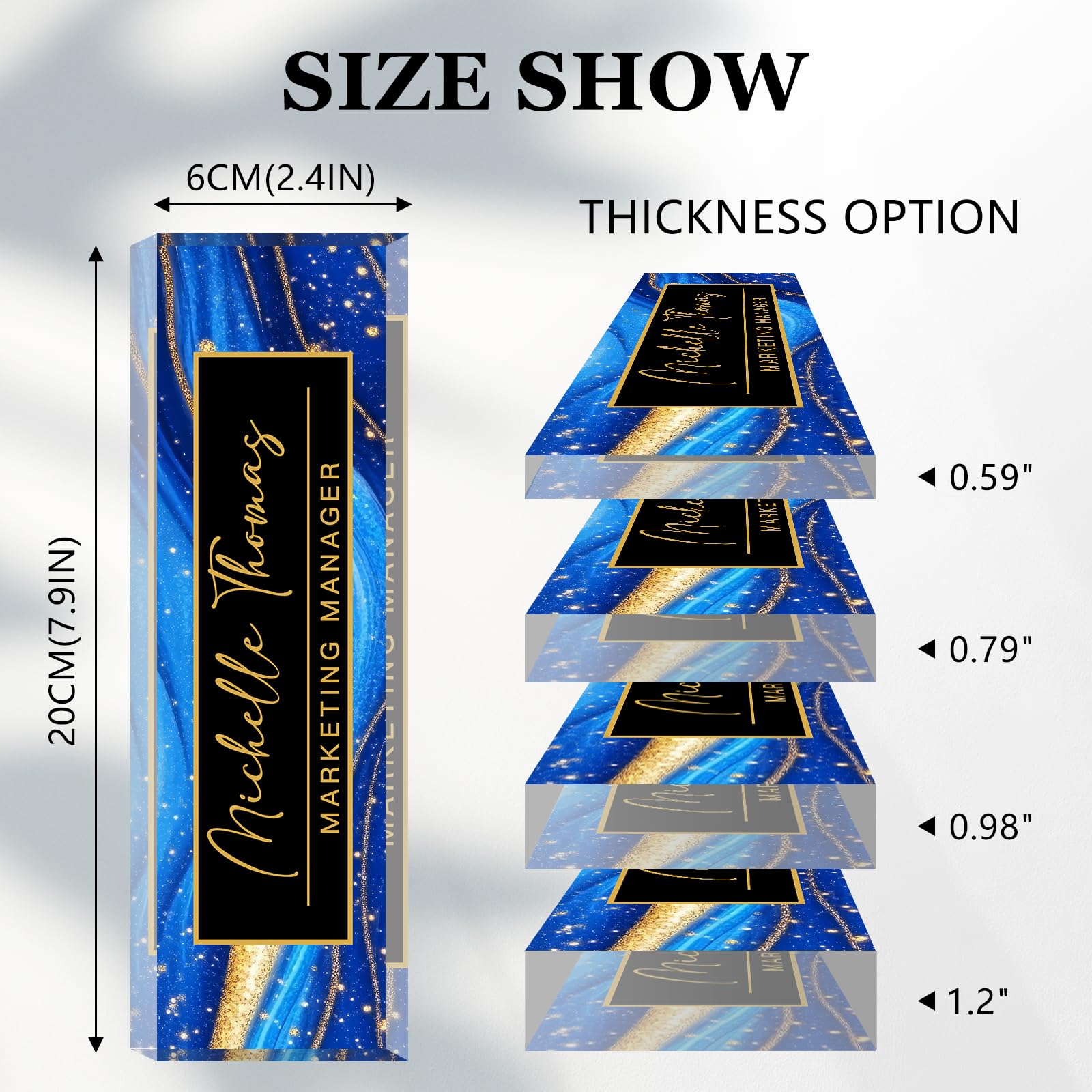 Custom Acrylic Desk Name Plate - Personalized Office Decor for Women & Men, Employee Appreciation Gifts for Boss, Teacher, Manager, Colleague | Perfect for Office Organization, Workspace Decor & Professional Gifting