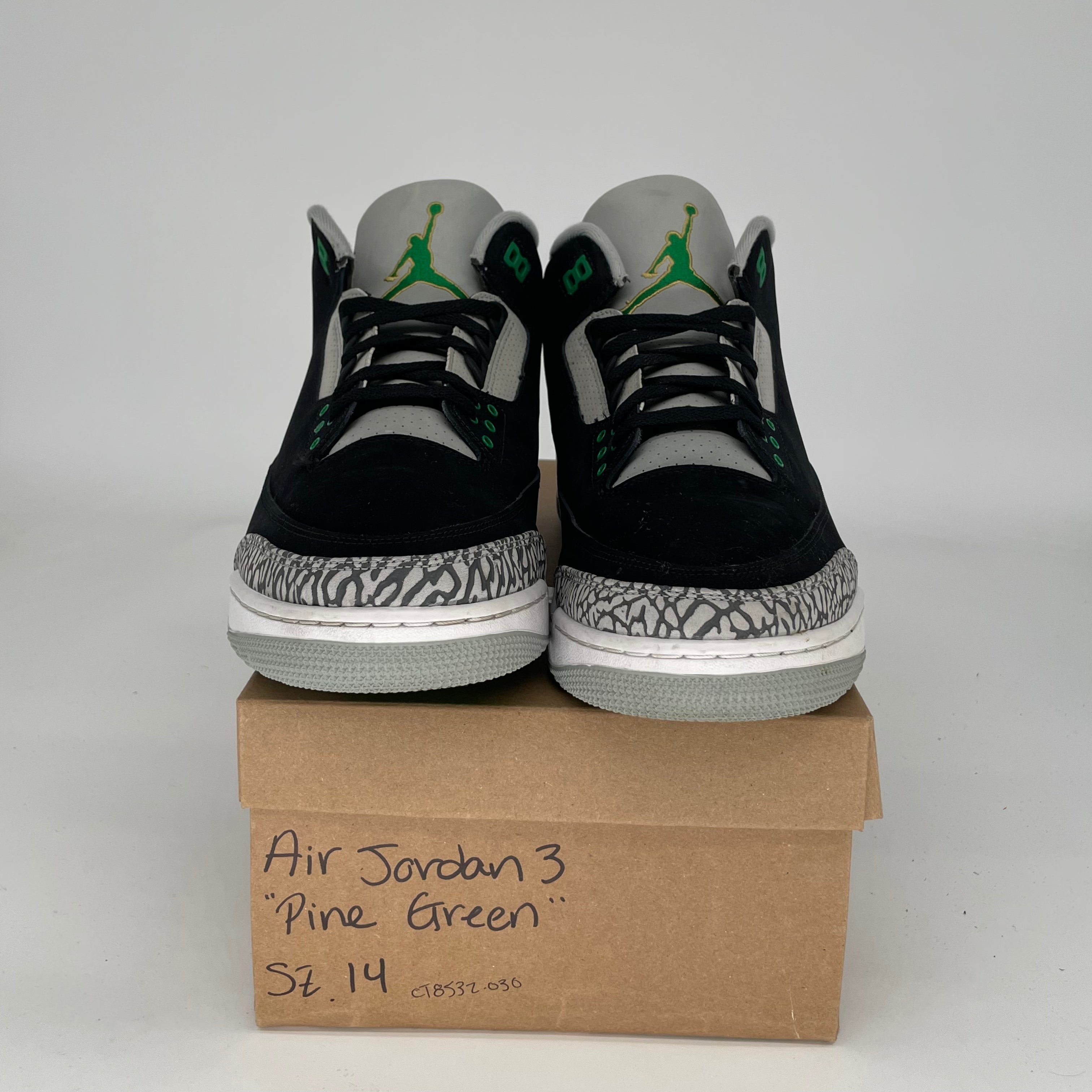 AIR JORDAN 3 Retro Pine Green Basketball Shoes Men's Size 14 (CT8532-030) - Perfect for Sneaker Collectors & Basketball Players