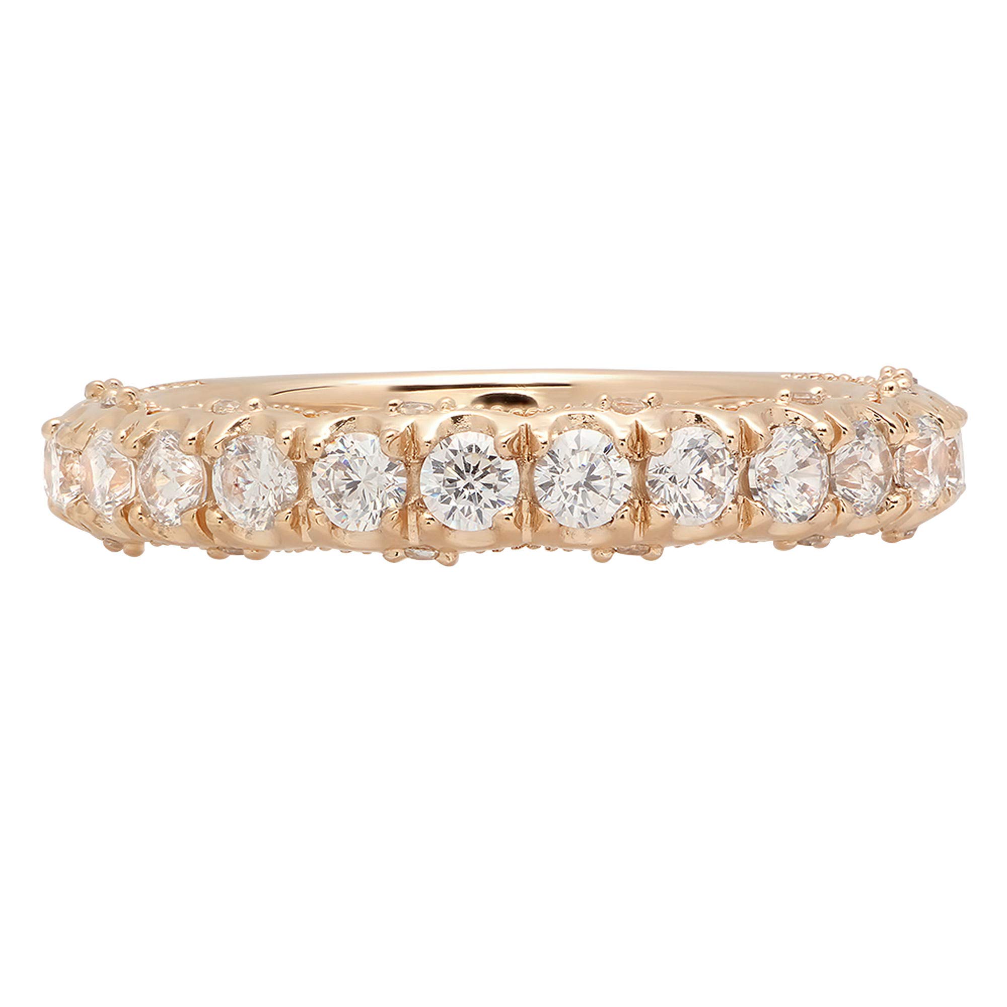 3.13ct Round Cut VS1-VS2 Clarity J-K Color Genuine Lab-Grown Diamond 18K Yellow Gold Eternity Wedding Band - Elegant Engagement Ring, Anniversary Gift & Bridal Jewelry for Women