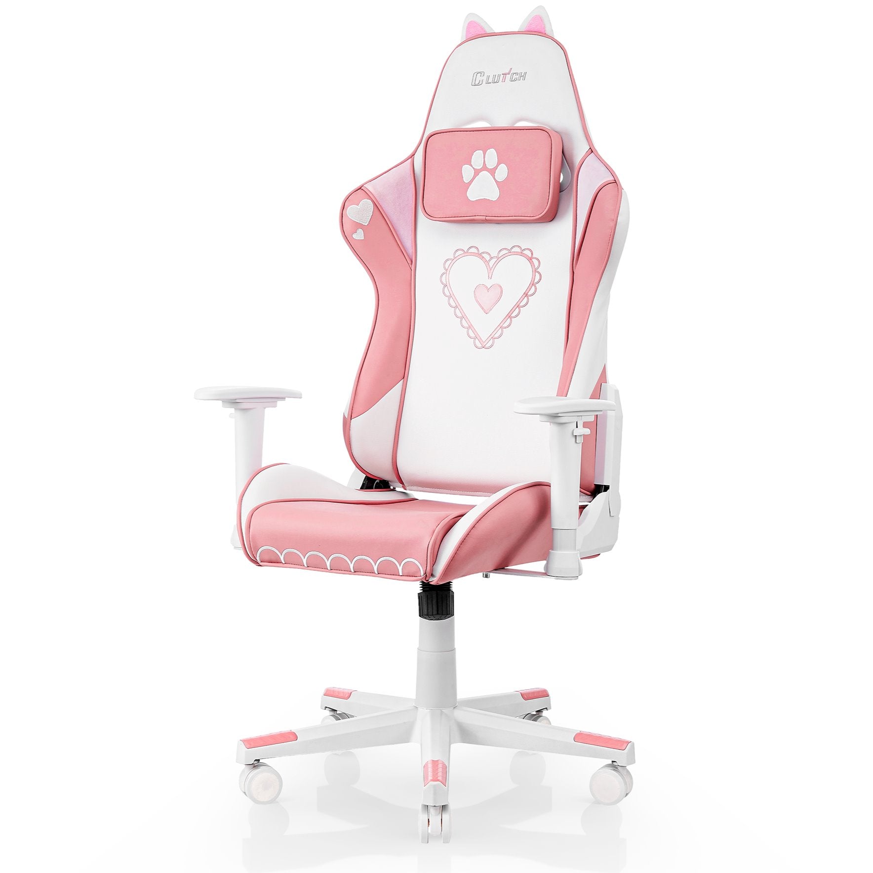 Kawaii Cat Girl Gaming Chair - Cute Anime Chair for Girls, Pink Cat Ear Chair with Lumbar Support - Perfect for Gaming, Streaming, and Home Office