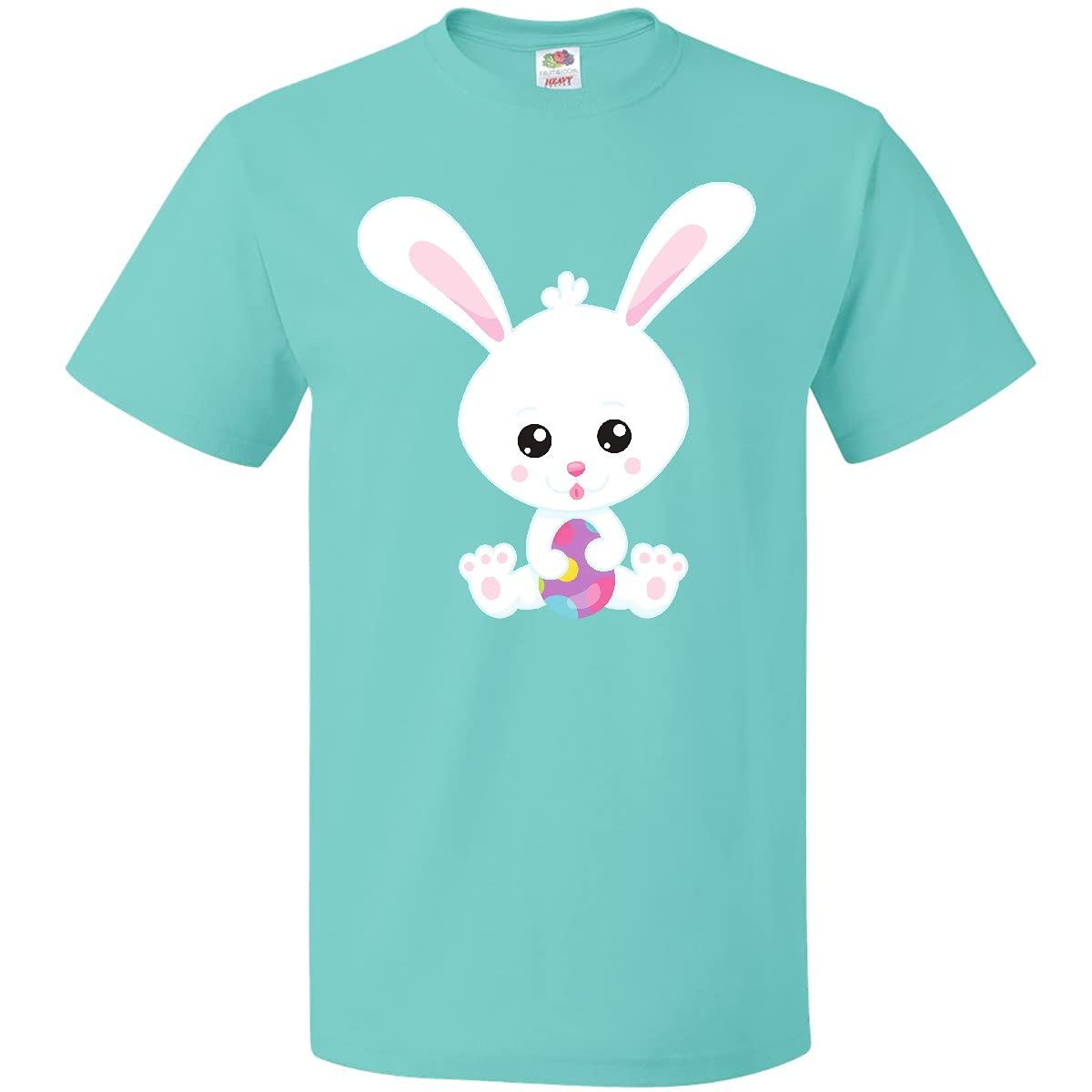 Inktastic Easter Bunny T-Shirt - Cute White Bunny & Easter Eggs Design - Perfect for Easter Gifts, Family Gatherings & Spring Celebrations