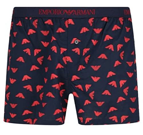 Emporio Armani Men's Luxury Loungewear Set - 100% Cotton Yarn-Dyed Woven Pajamas for Sleep & Relaxation | Perfect for Home, Travel & Gifts