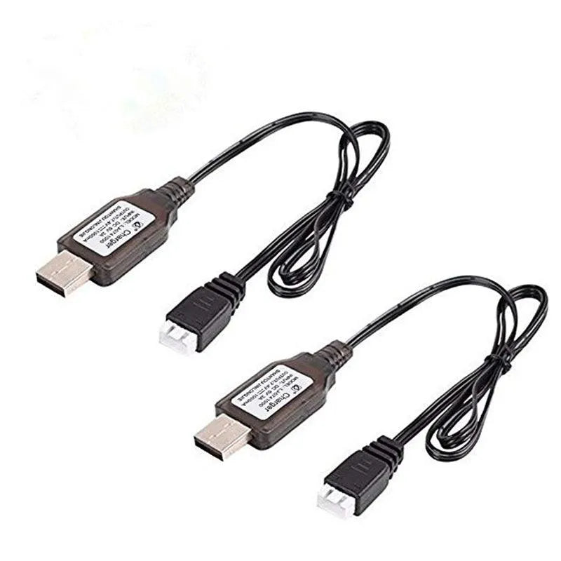 2PCS USB Charger Cable 1A for 2S 7.4V LiPo Battery - Fast Charging RC Quadcopter FPV Drone Accessories - Perfect for DJI, Hubsan, and DIY Drone Charging at Home or Outdoors