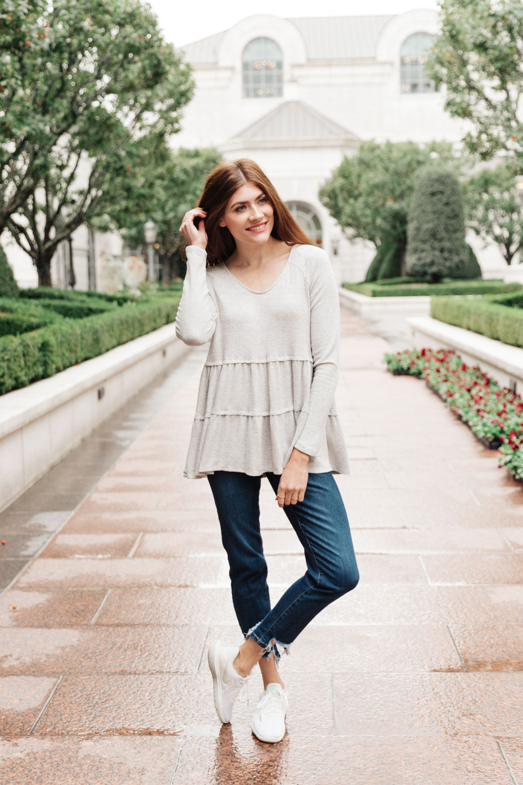 Stylish Gray Tiered Tops for Women | Trendy Layered Blouse | Perfect for Casual Outings, Office Wear & Date Nights