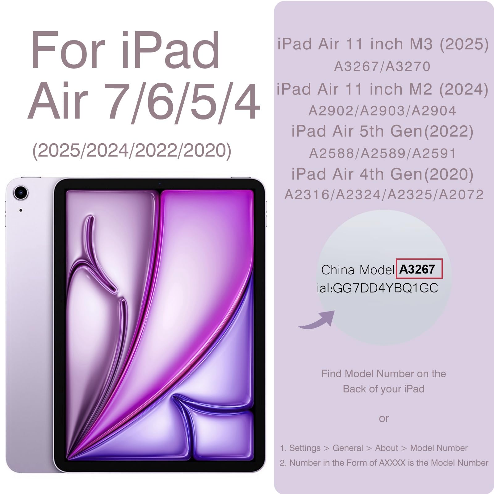 Magnetic Slim Smart Folio Case for iPad Air 7/6/5/4 (10.9 & 11 inch) - Compatible with iPad Air 5th/4th Gen 2022/2020 & M3/M2 2025/2024 Models - Auto Sleep/Wake - Pink | Perfect for Work, Study & Travel Protection