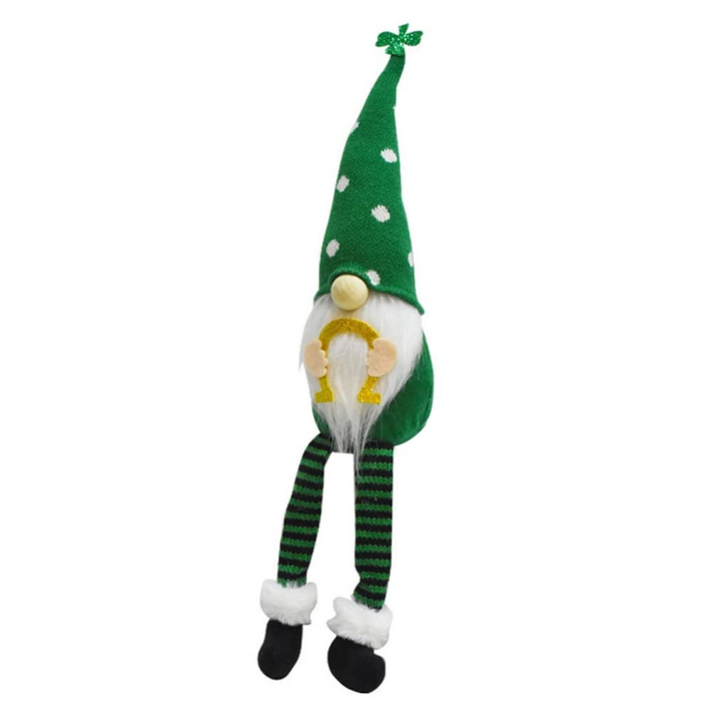 St. Patrick's Day Gnome Decorations - Plush Elf Table Gnomes, Swedish Tomte Dwarf Figurines for Home & Office Desk Decor - Perfect for St. Patrick's Day Gifts, Tiered Tray Displays & Holiday Party Decorations