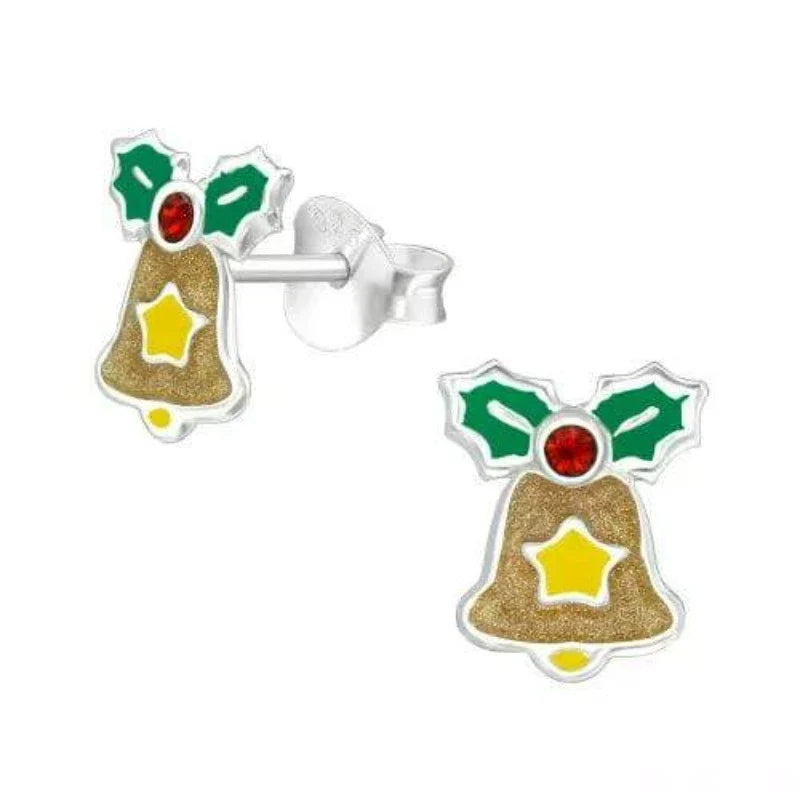 Sterling Silver Kids Bell Stud Earrings - Cute & Safe for Girls, Perfect for Birthdays, Christmas & Special Occasions