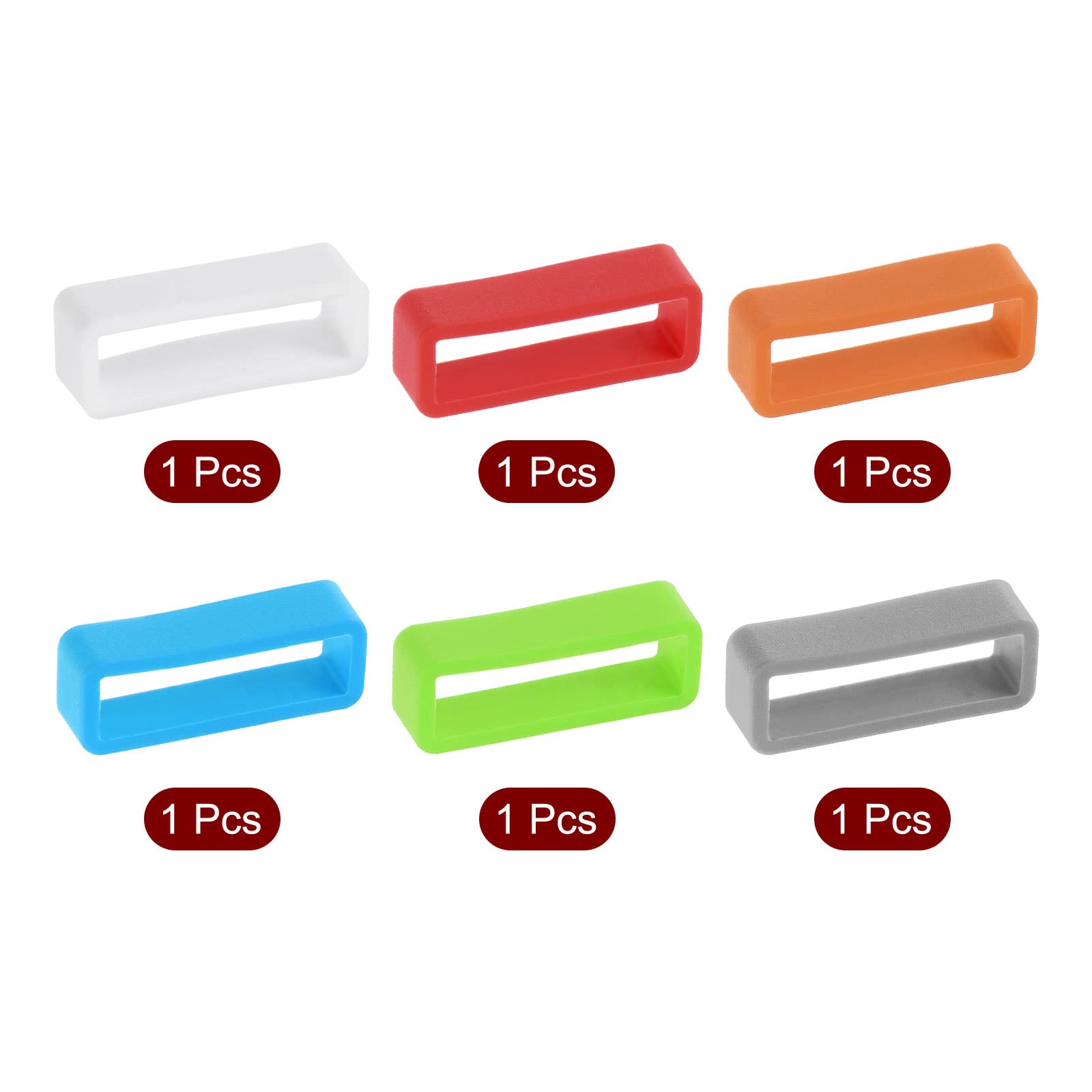 uxcell 24mm Watch Strap Holder Loop - 6 Pack Silicone Replacement Fastener Rings for Watch Band, Durable Rubber Retainer Clips, Secure Fit for Sports, Fitness & Everyday Use